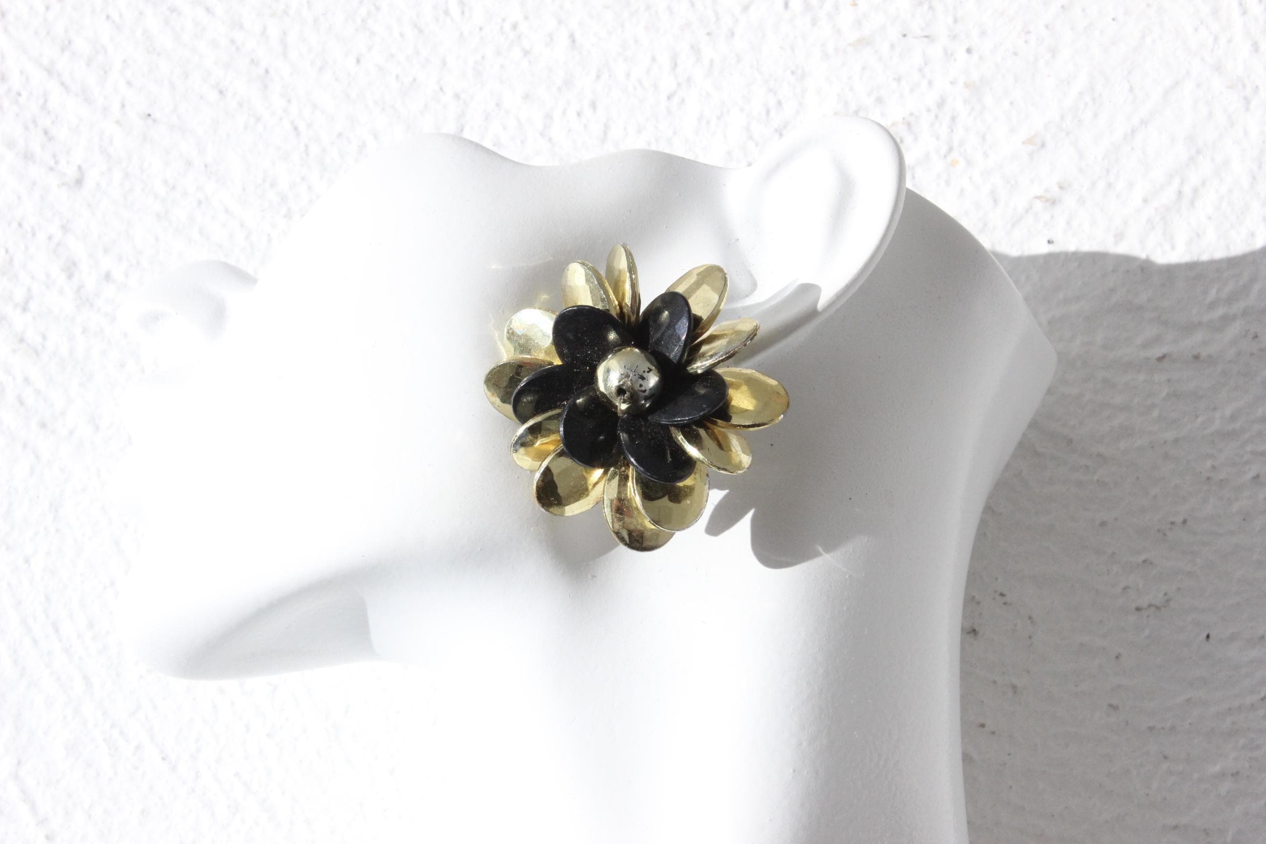 80s Fun Beaded Oversized Flower Clip Ons