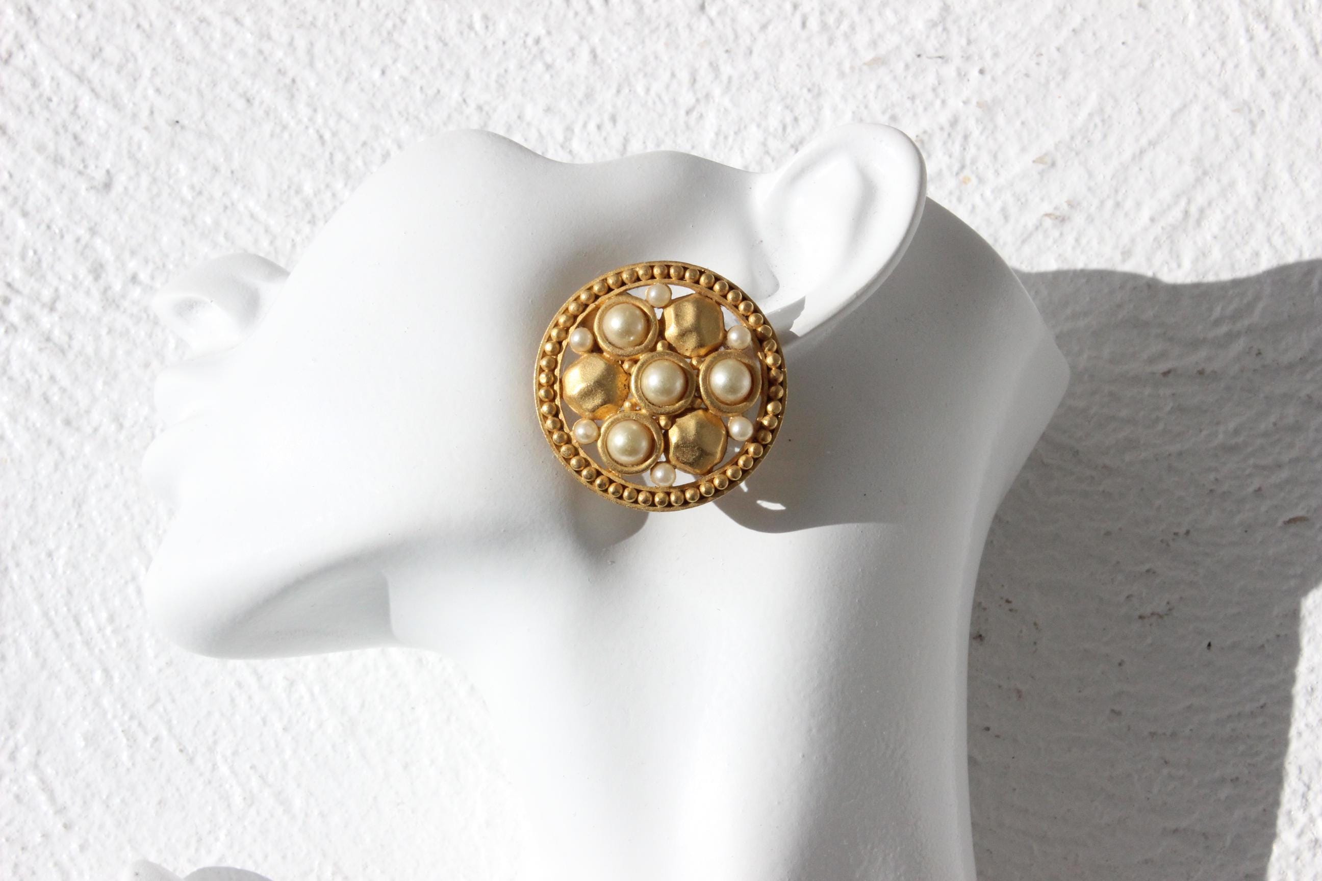 80s Baroque Renaissance Oversized Clip Ons