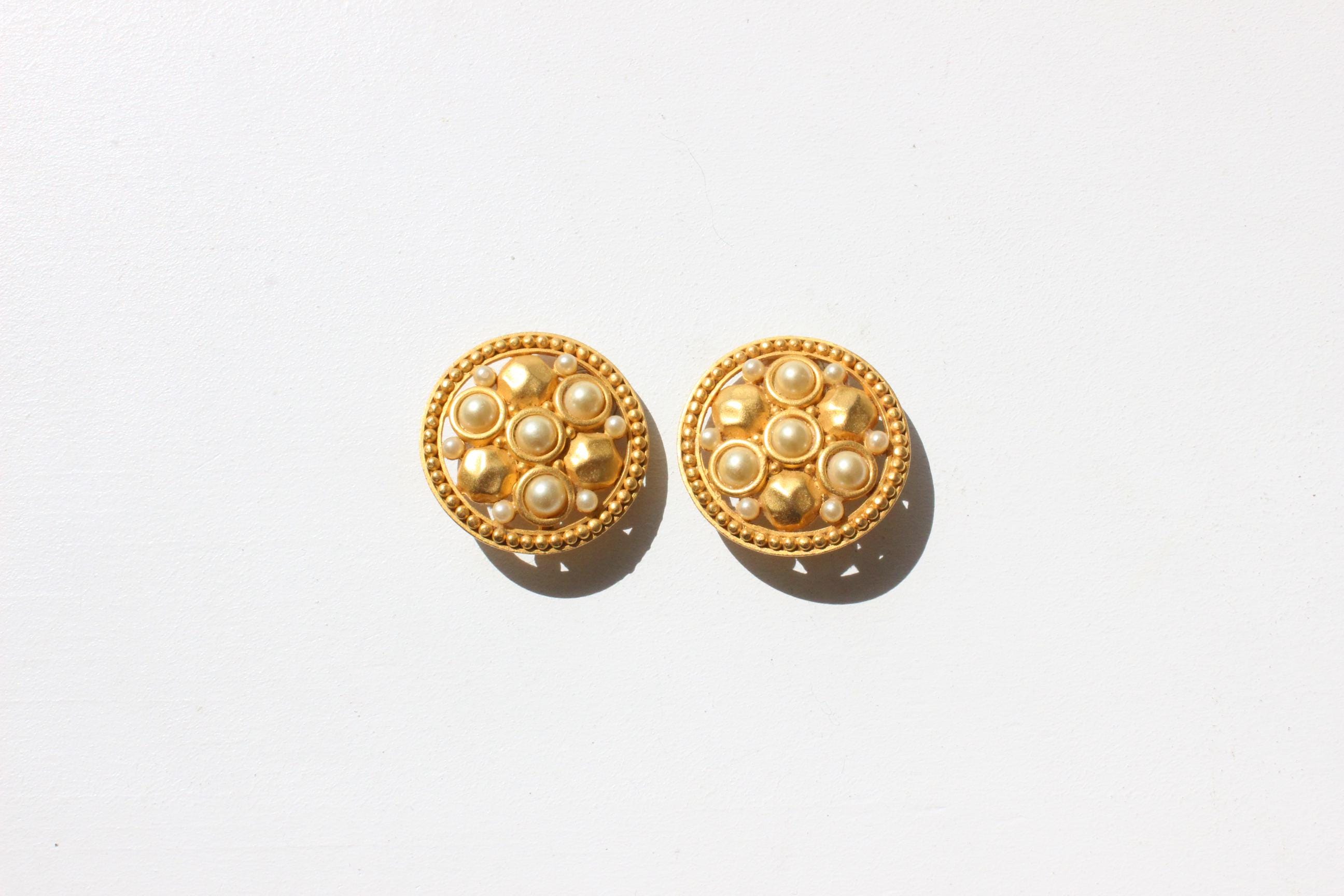 80s Baroque Renaissance Oversized Clip Ons