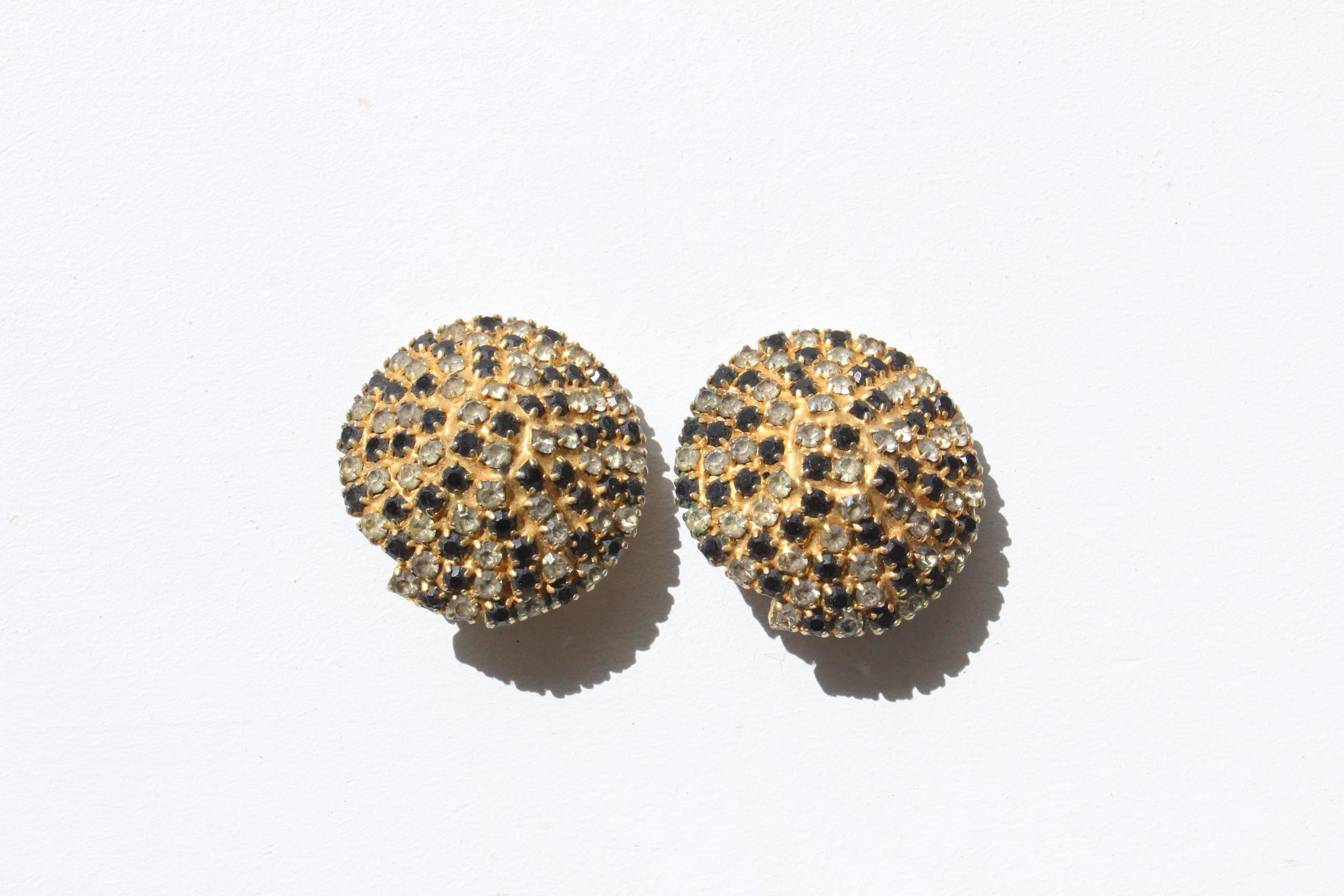 80s Glam Rhinestone Clip Ons