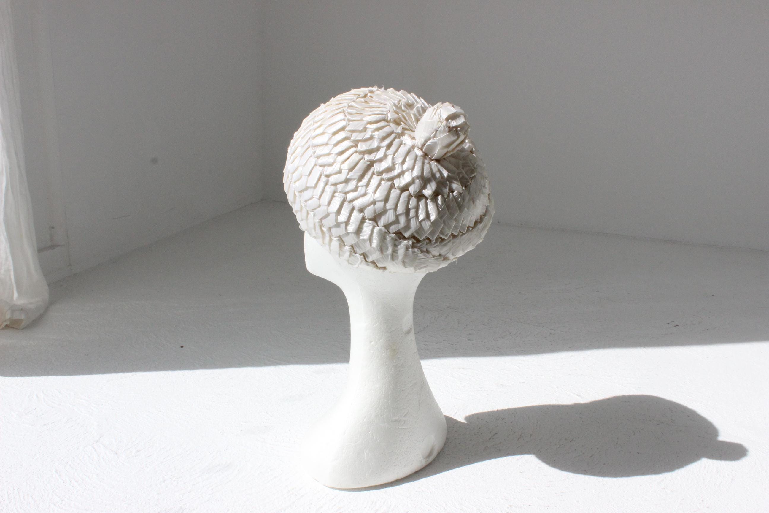 60s Woven Raffia 'Beret' Hat