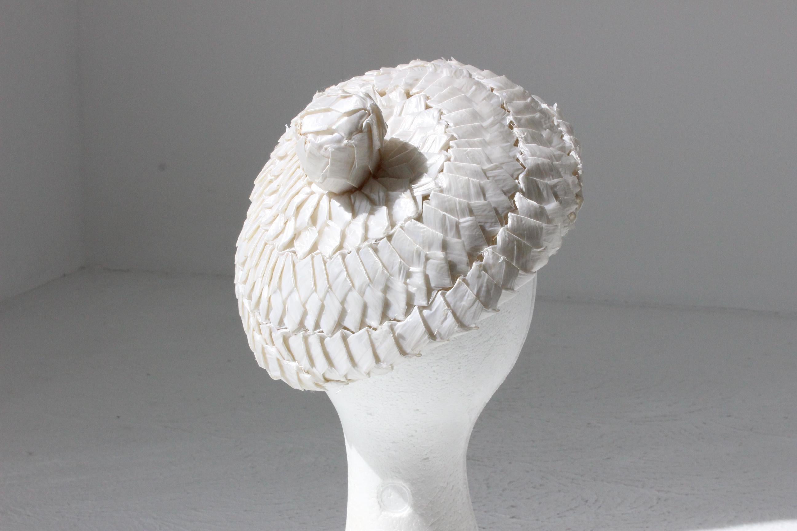 60s Woven Raffia 'Beret' Hat