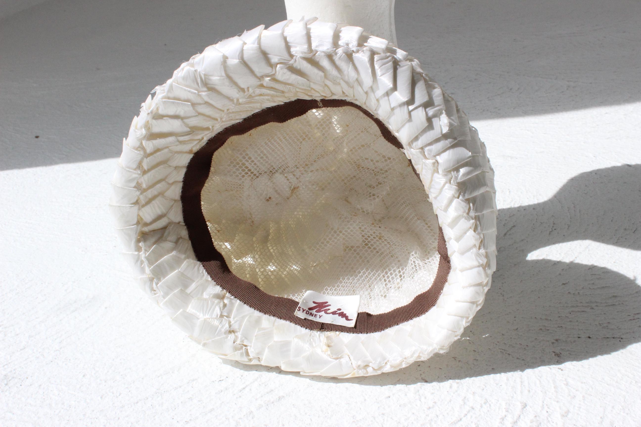 60s Woven Raffia 'Beret' Hat