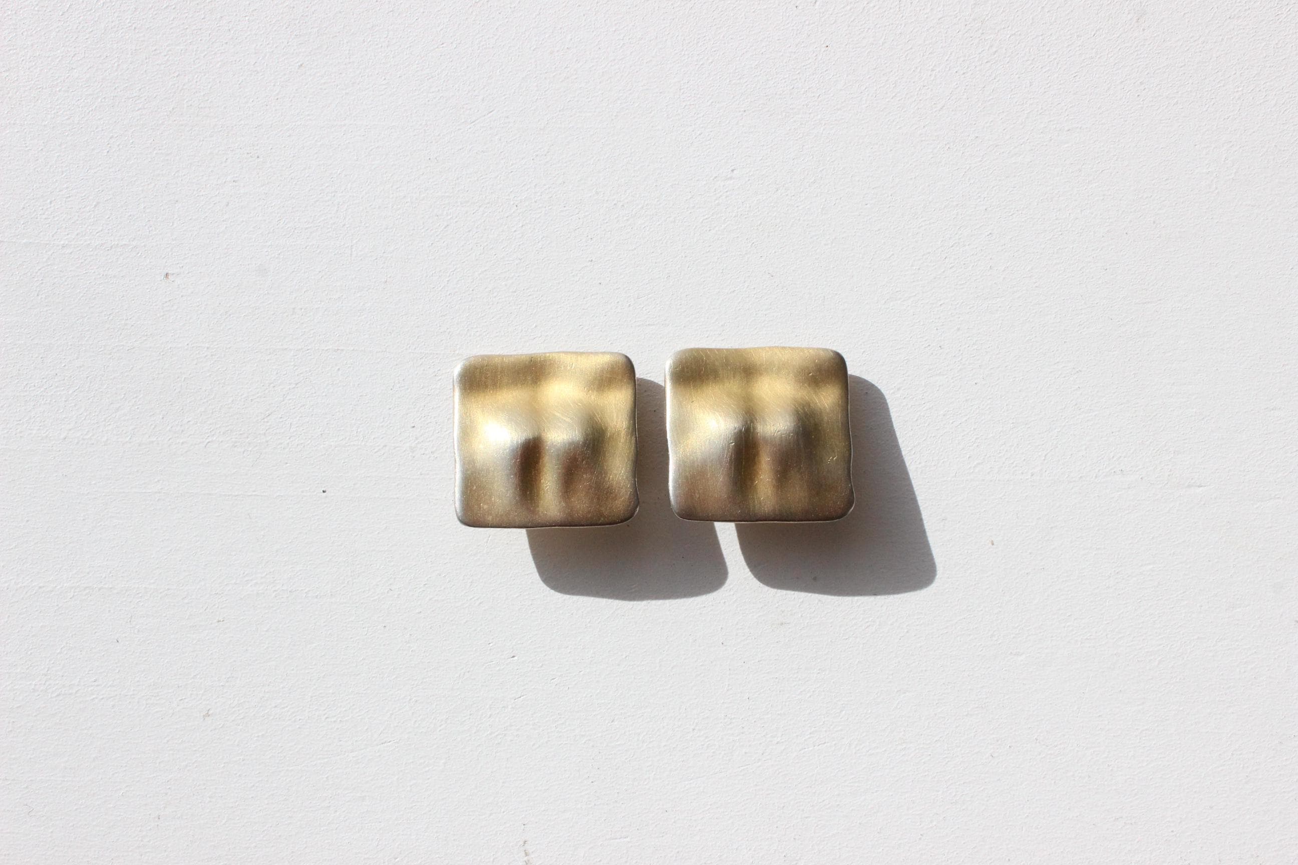 FRENCH COLLECTION 80s Brutalist Clip On Earrings by Maxine Denker