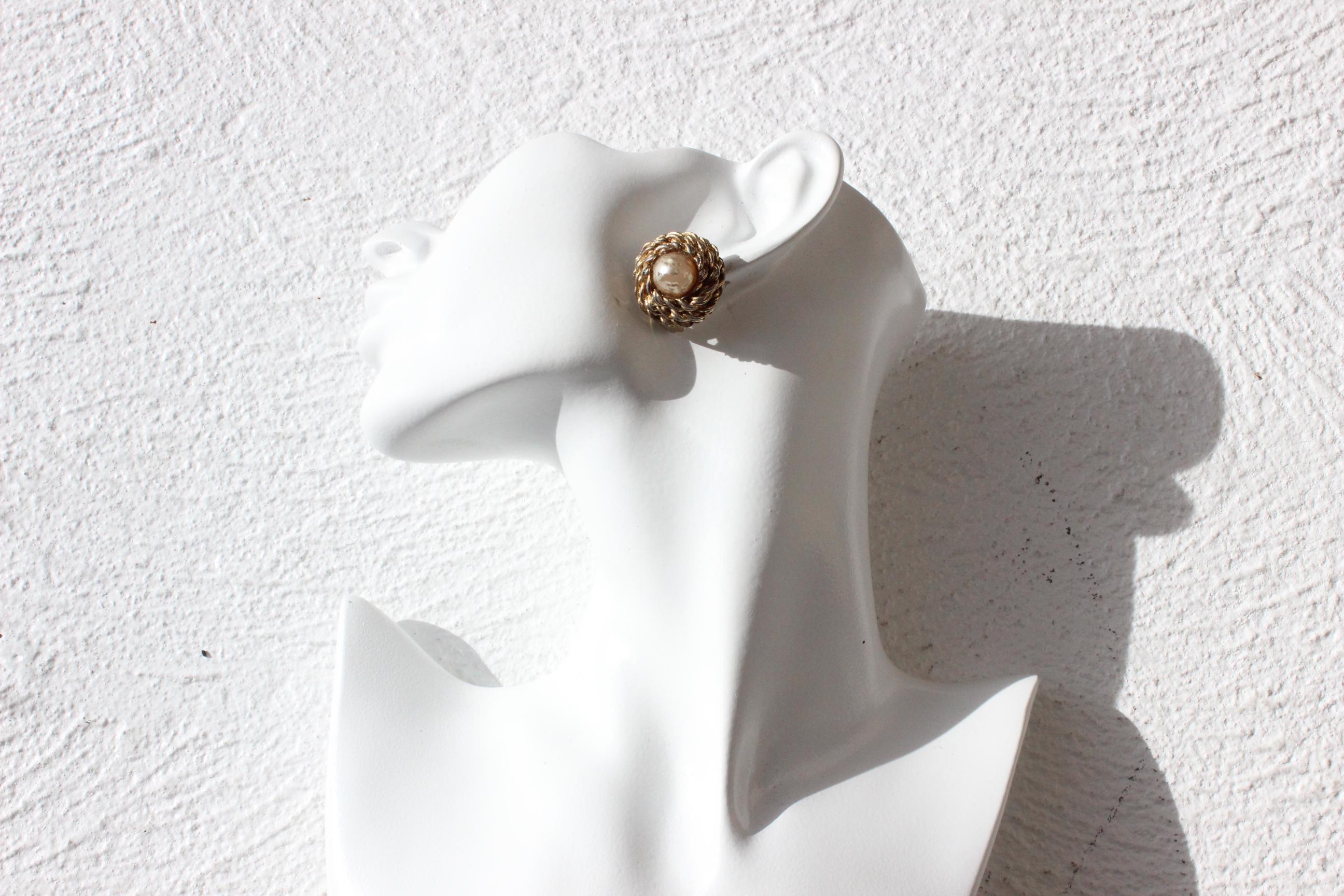 80s Baroque Gold Tone Metal Clip Ons