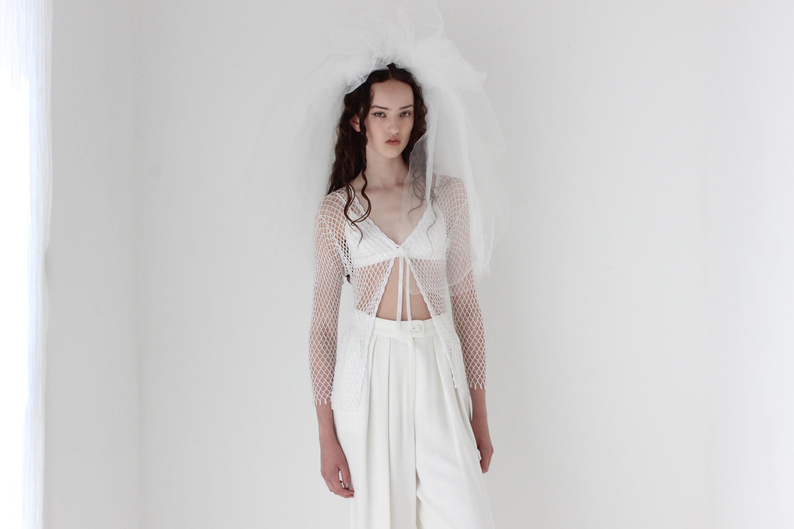 Y2K Beaded Net Party Top