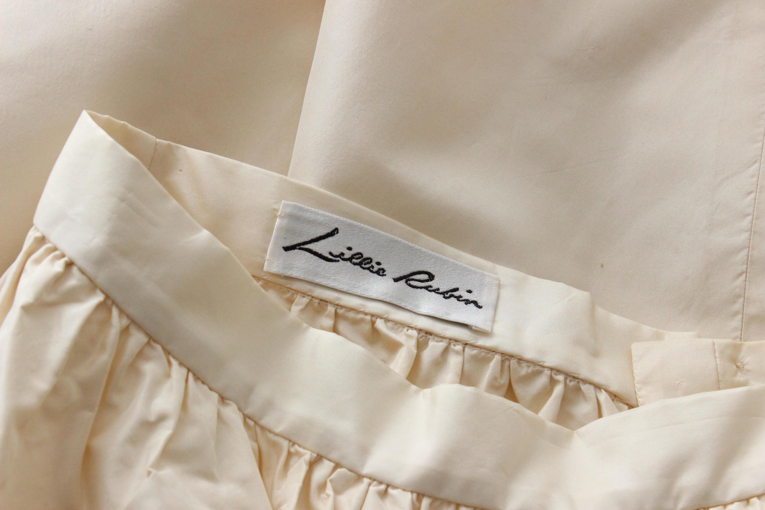 80s Lace & Silk Taffeta Two Piece Set by Lillie Rubin