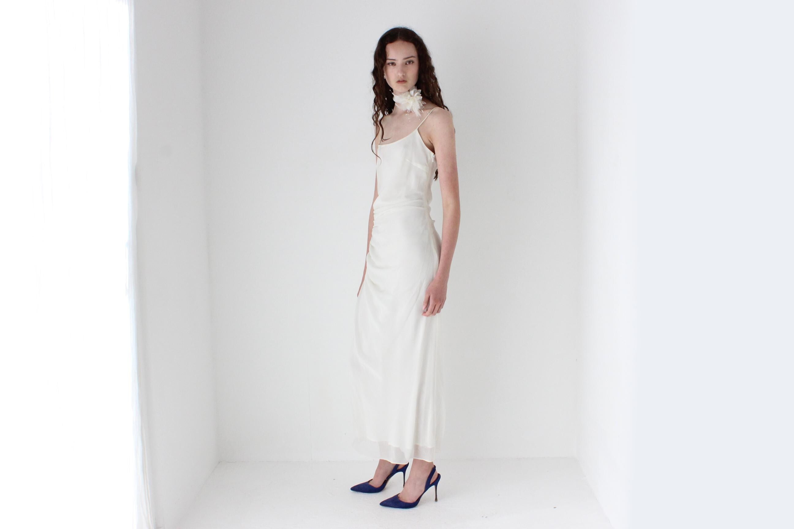 2003 Diane Freis Asymmetric Spaghetti Strap Dress