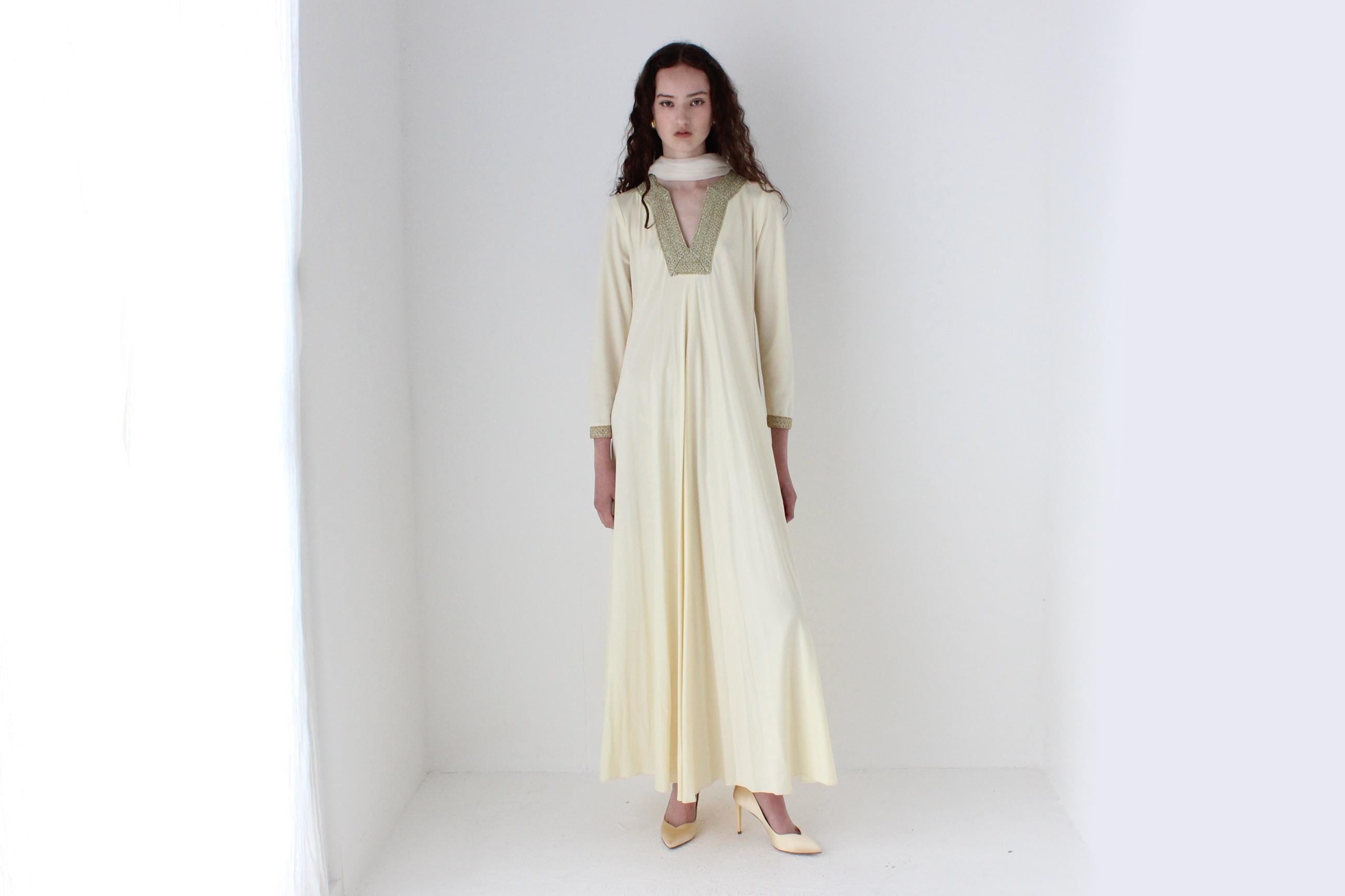 70s Disco Goddess Sweeping Jersey Dress