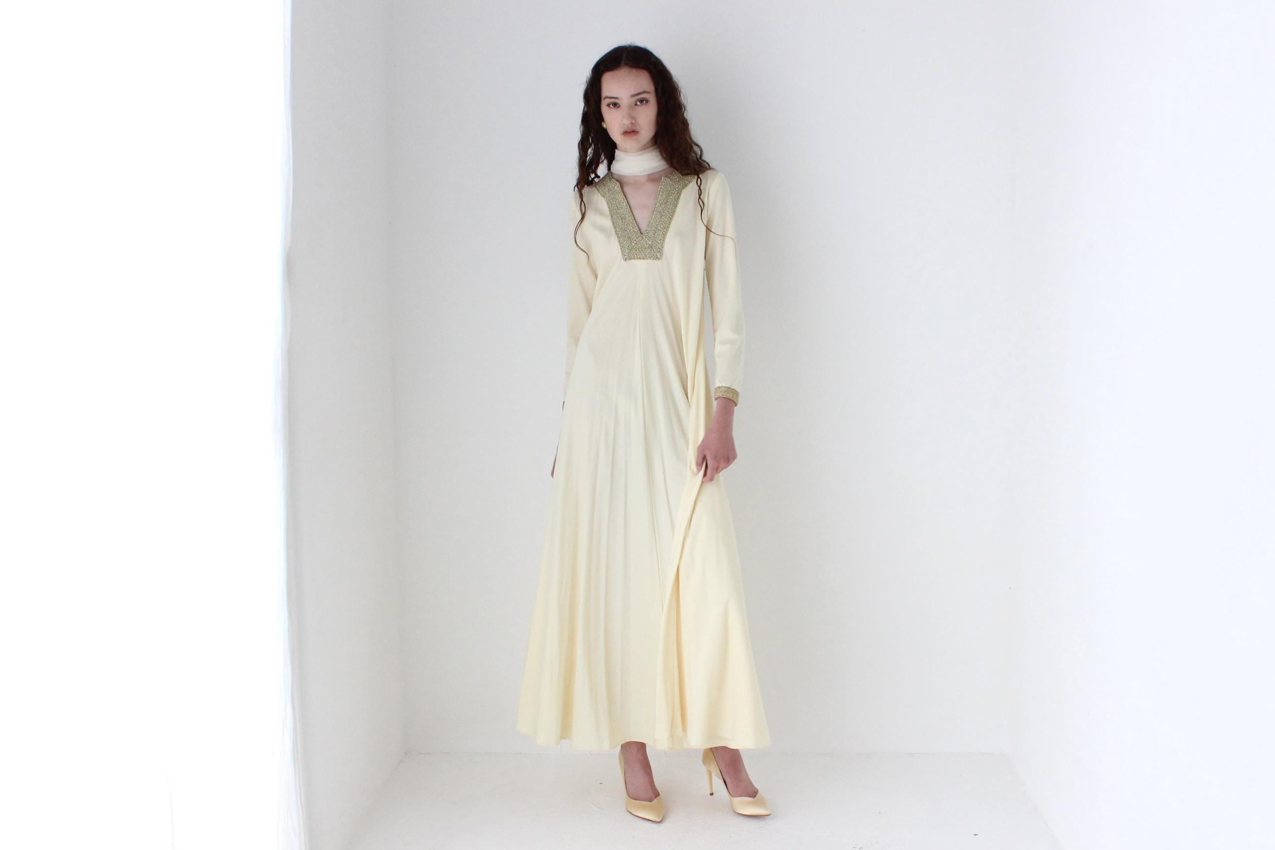 70s Disco Goddess Sweeping Jersey Dress