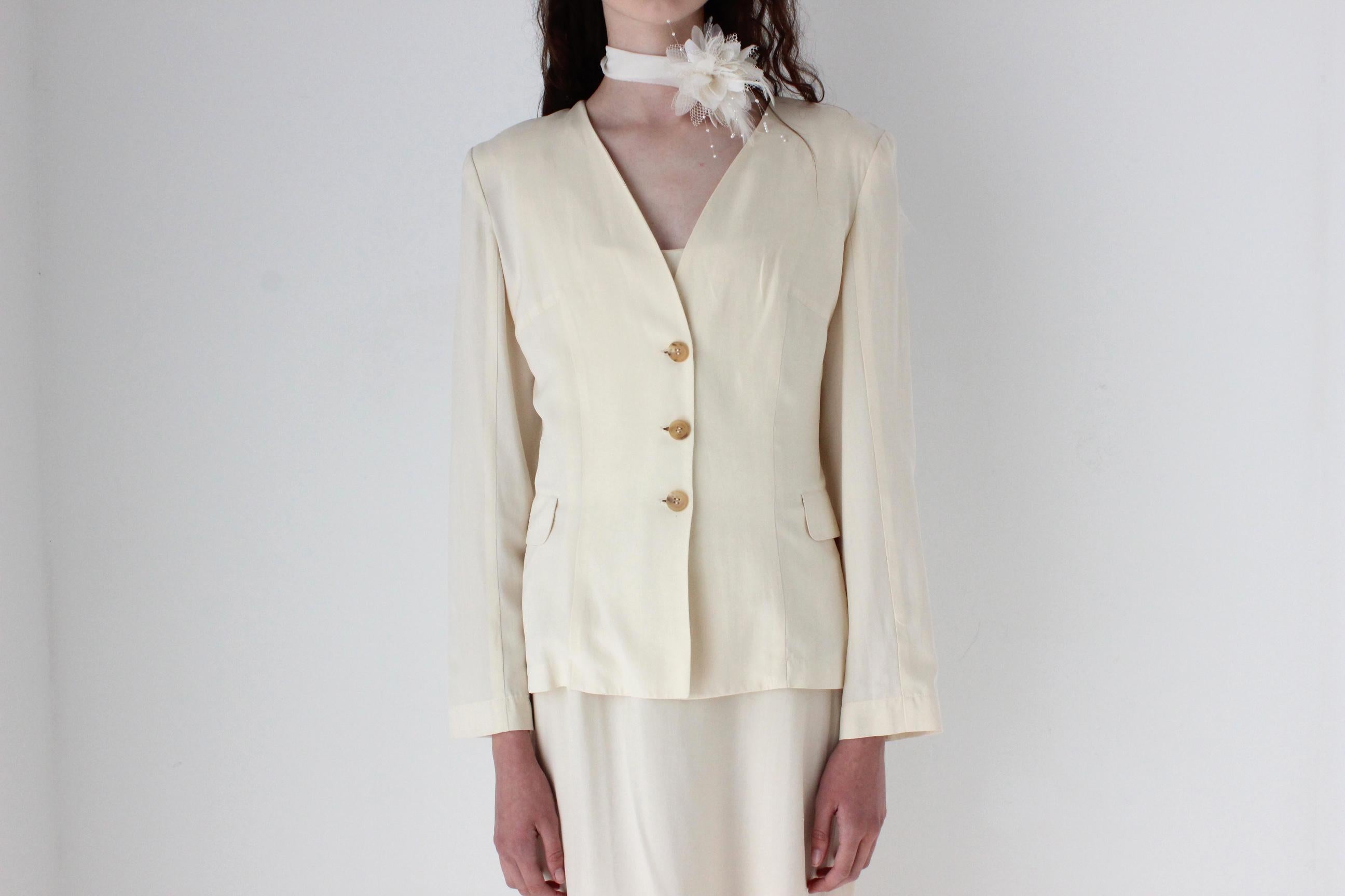 90s Morgane Le Fey Silk / Wool 'Two Piece' Jacket & Dress