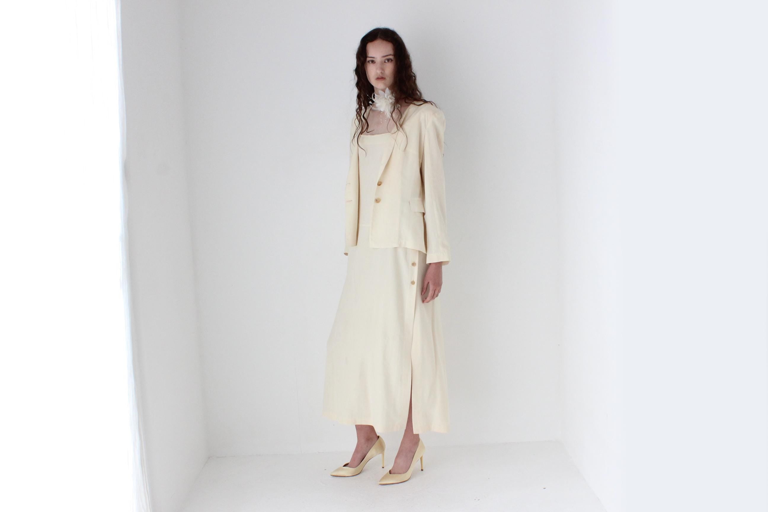 90s Morgane Le Fey Silk / Wool 'Two Piece' Jacket & Dress
