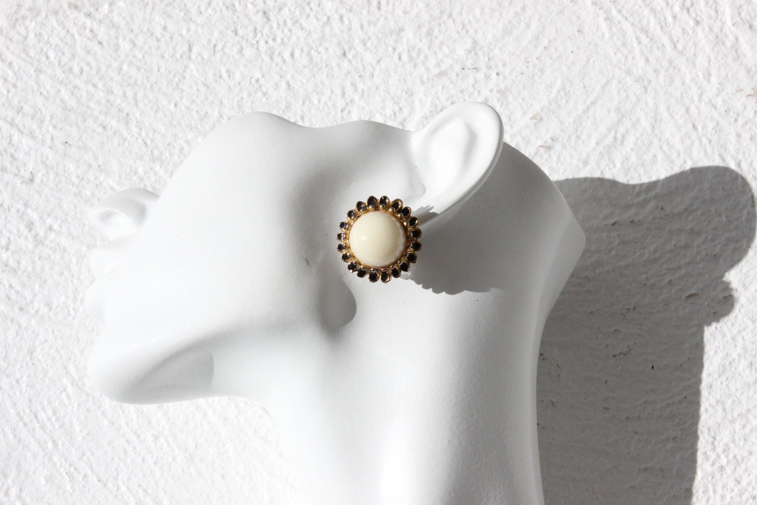 80s Baroque Gold & Ivory Clip Ons