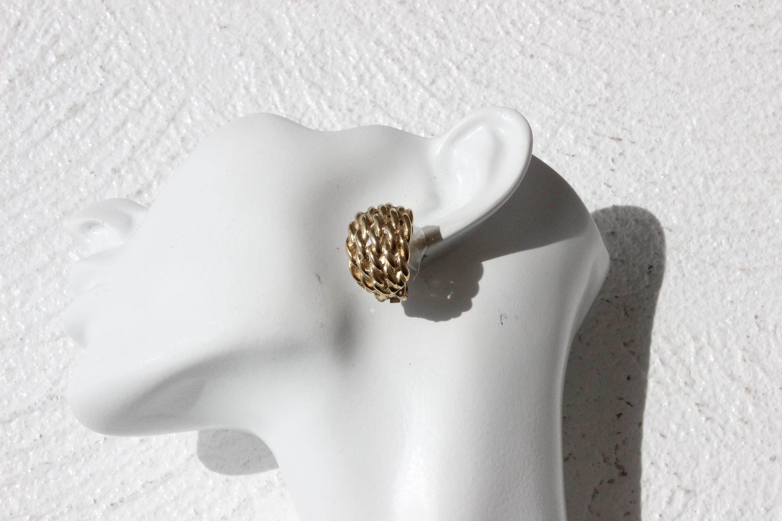 80s Gold Tone 'Chain Link' Clip Ons
