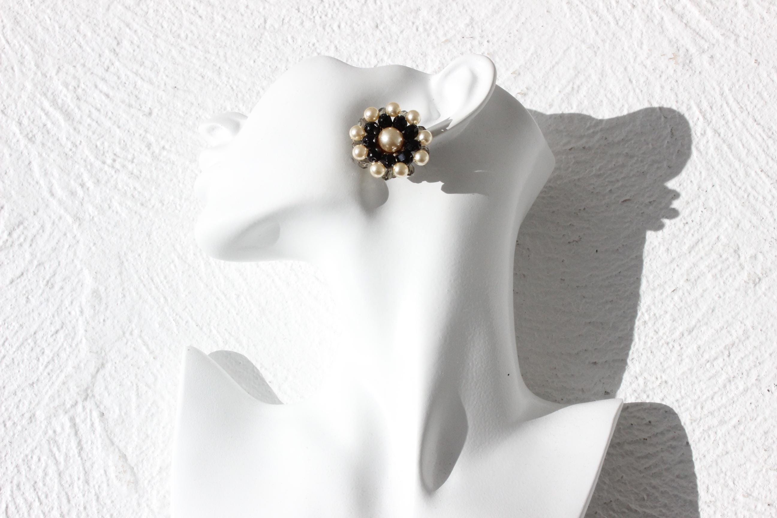 60s Beaded 'Flower' Clip Ons
