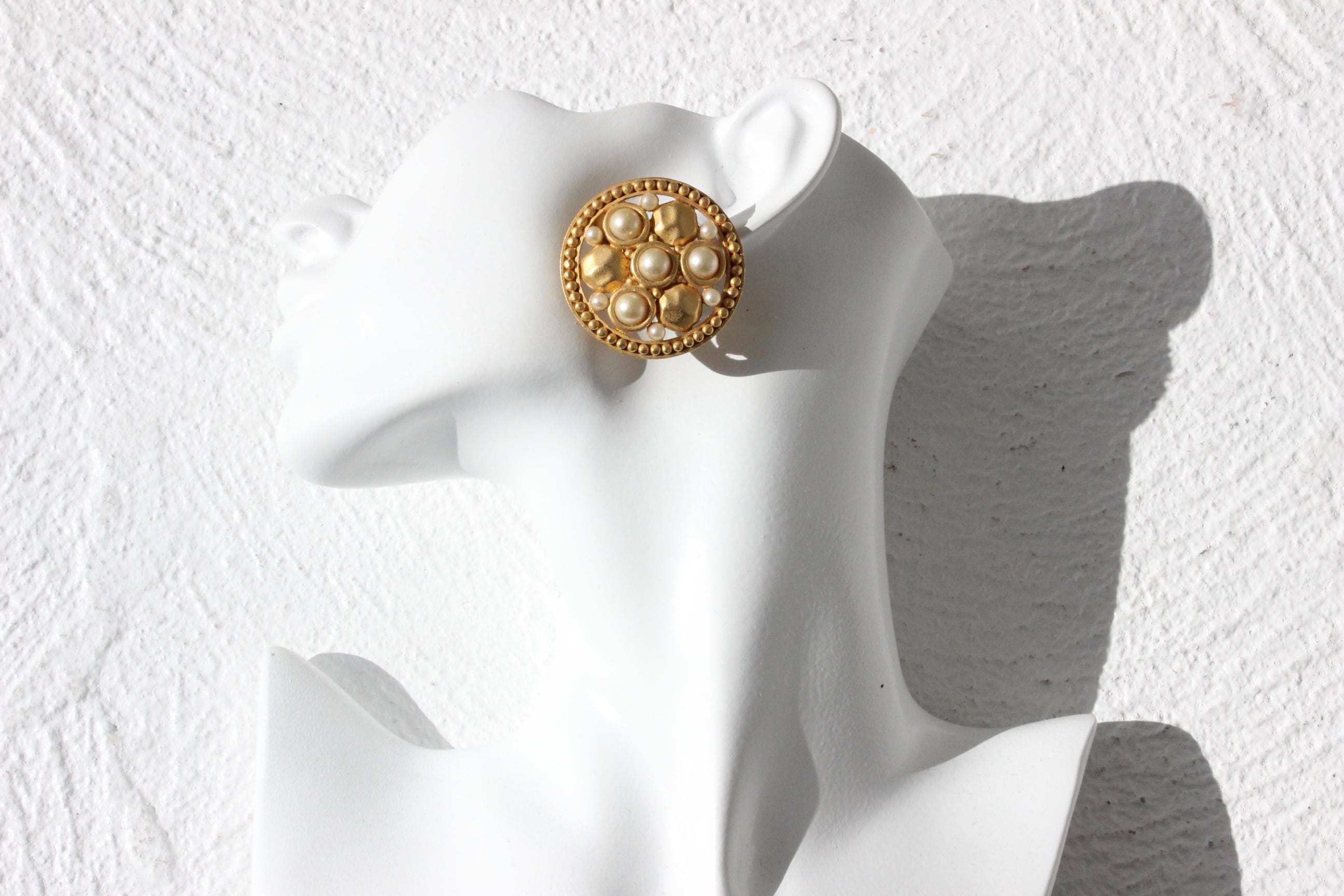 80s Baroque Renaissance Oversized Clip Ons