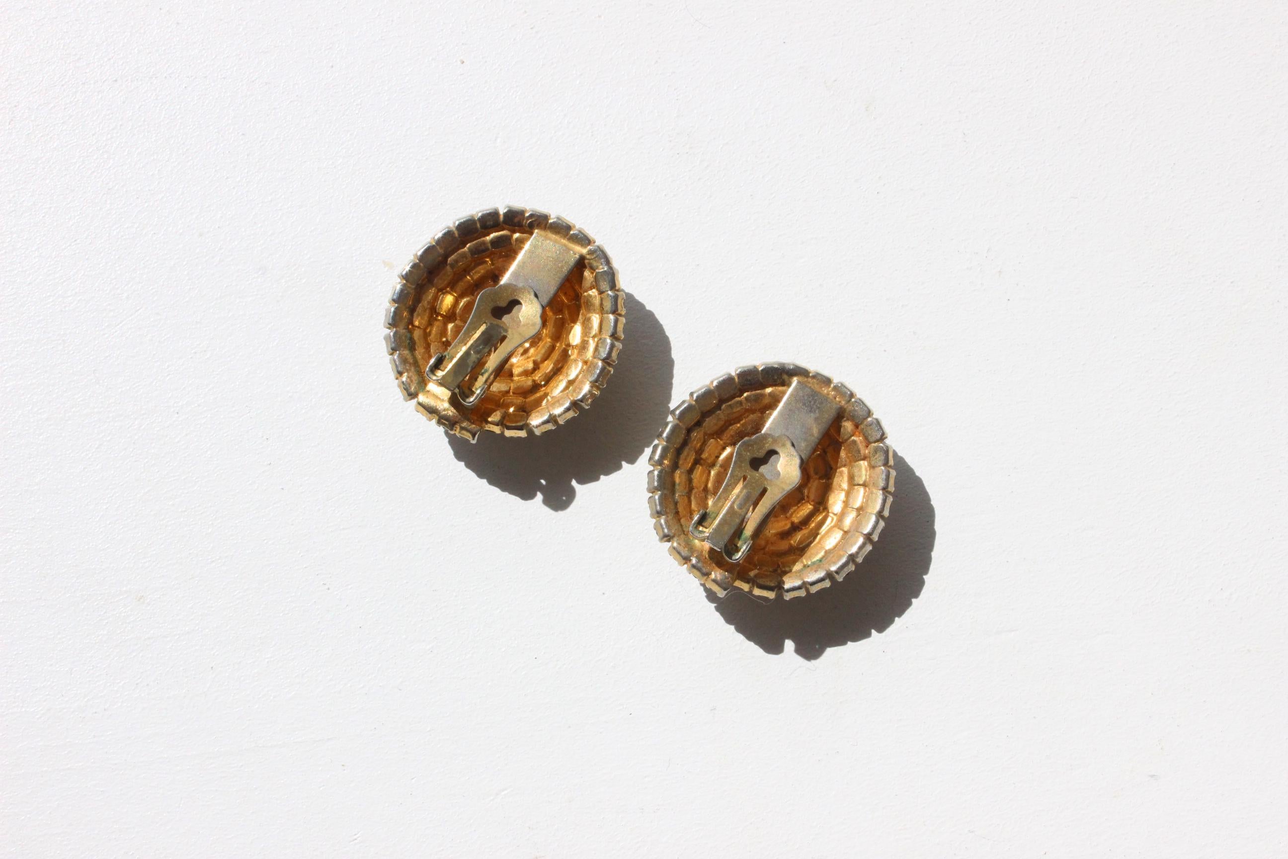80s Glam Rhinestone Clip Ons