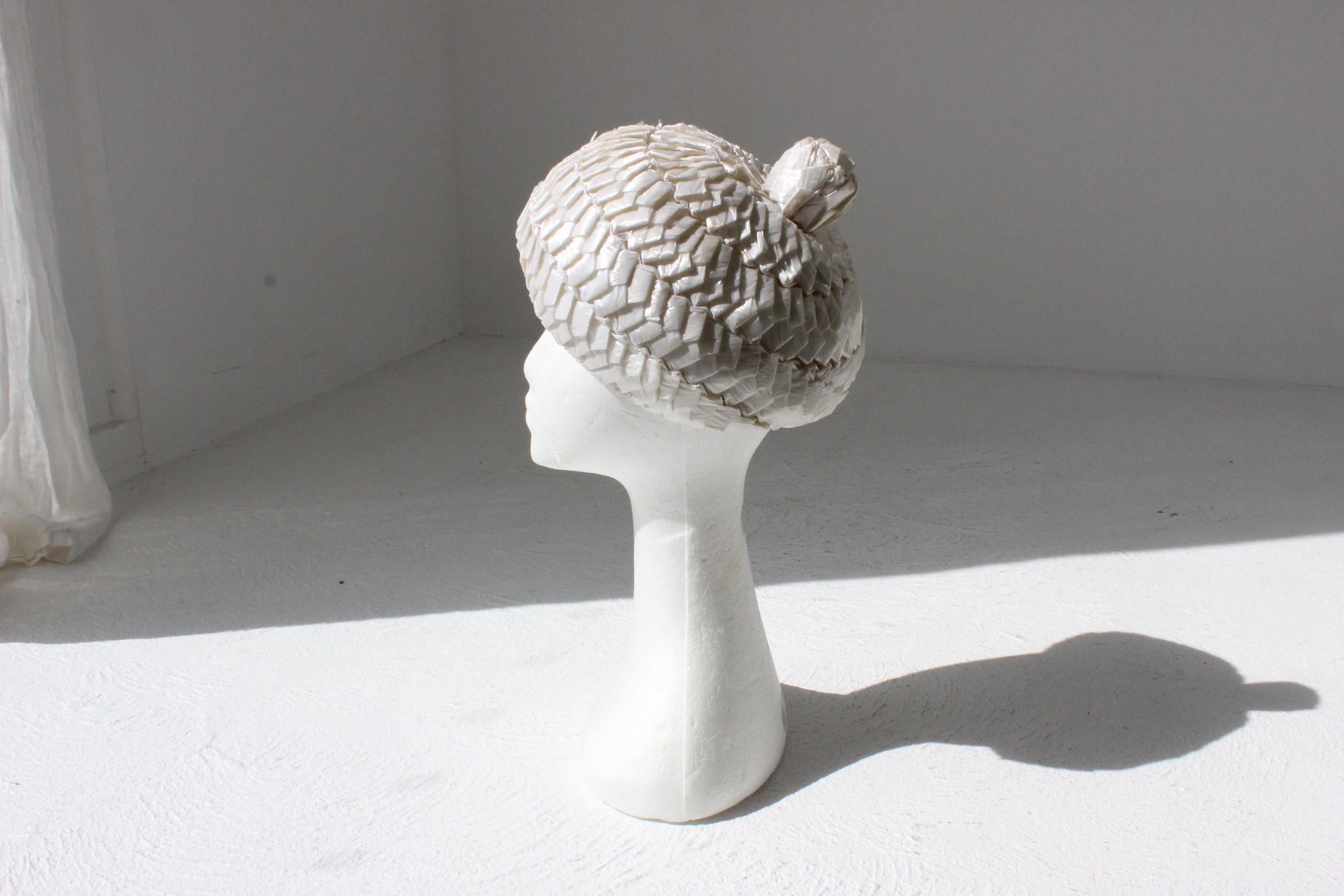 60s Woven Raffia 'Beret' Hat