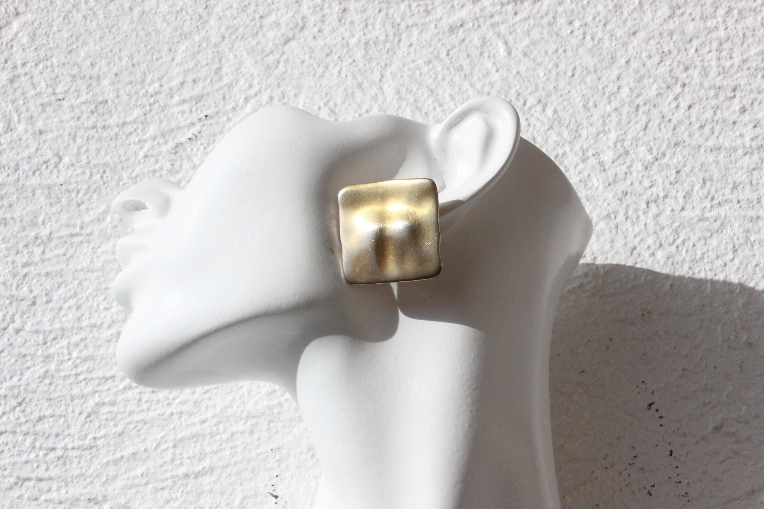 FRENCH COLLECTION 80s Brutalist Clip On Earrings by Maxine Denker