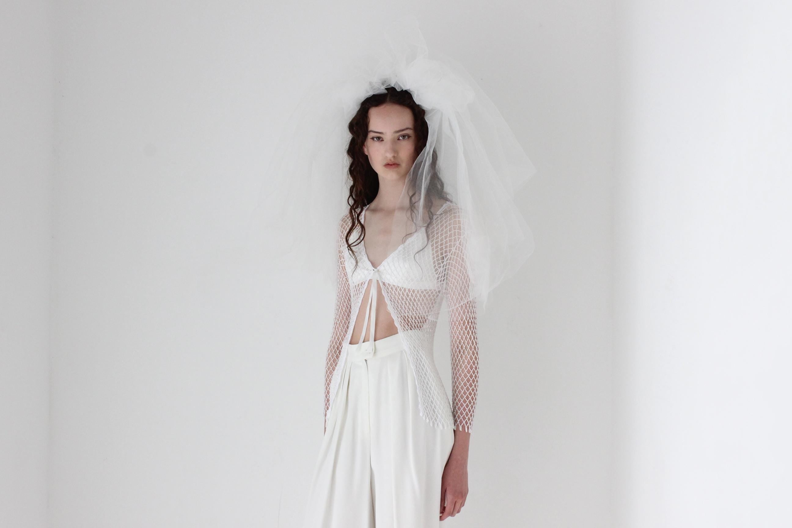 Y2K Beaded Net Party Top