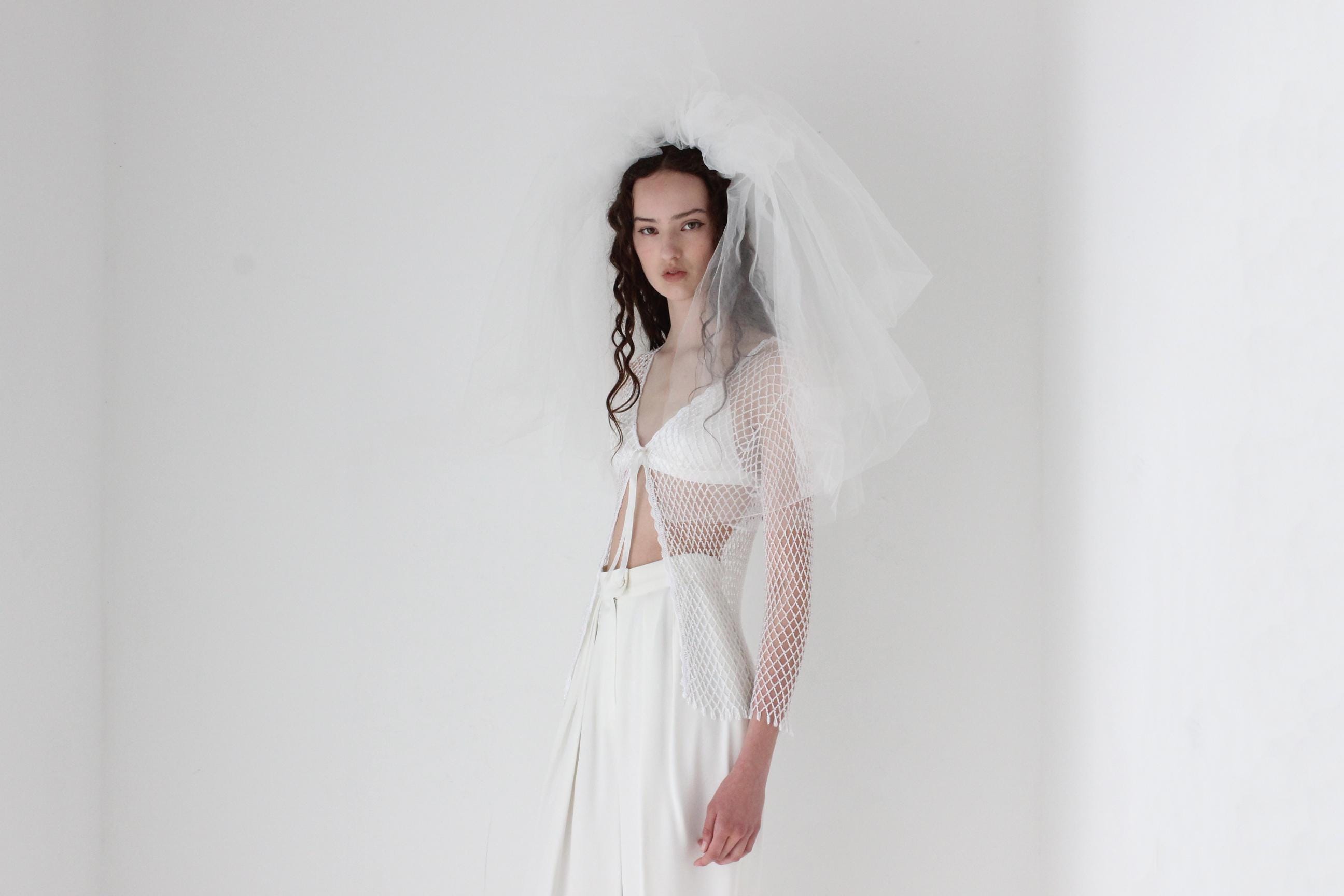 Y2K Beaded Net Party Top