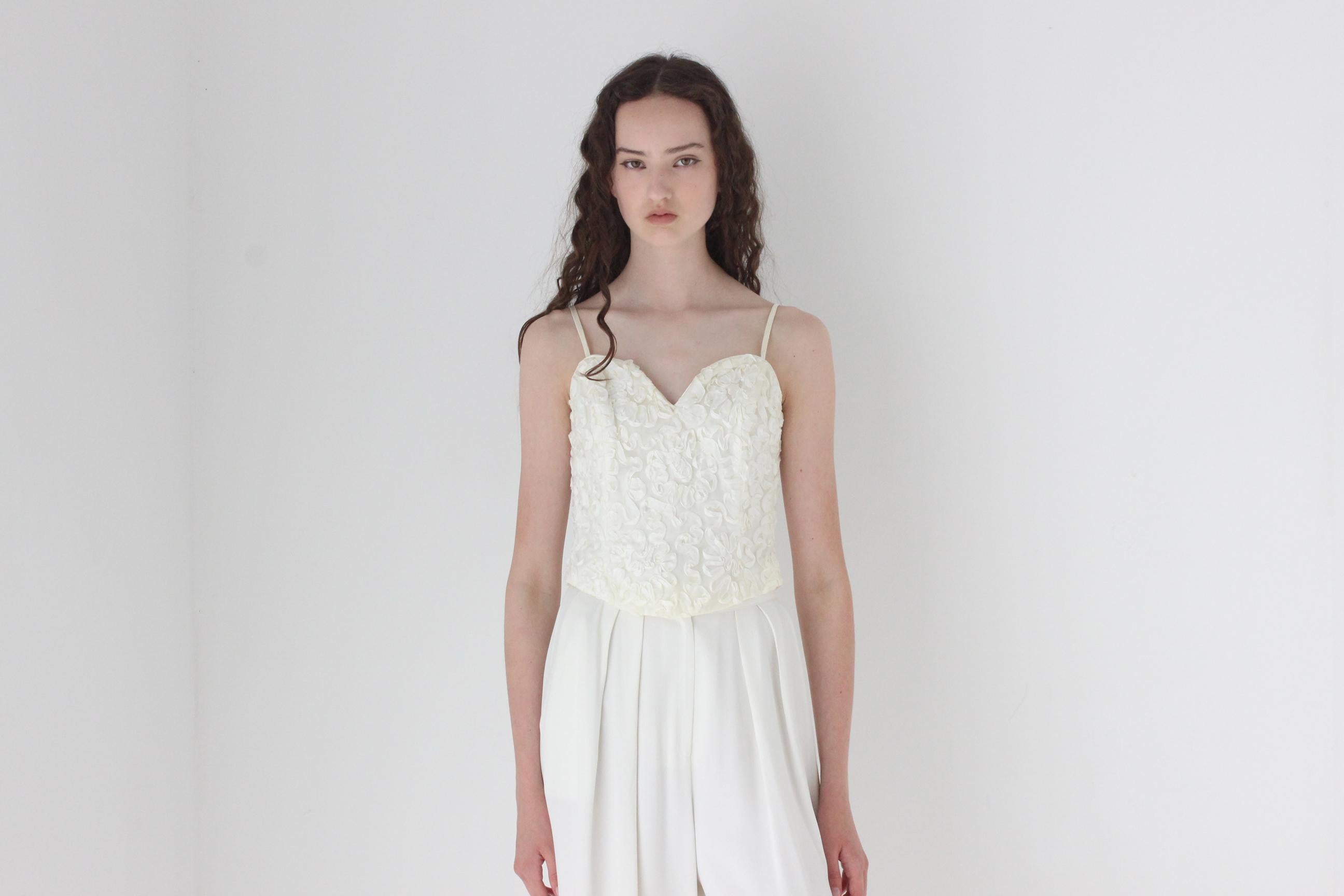 80s 3D Embroidered Corset