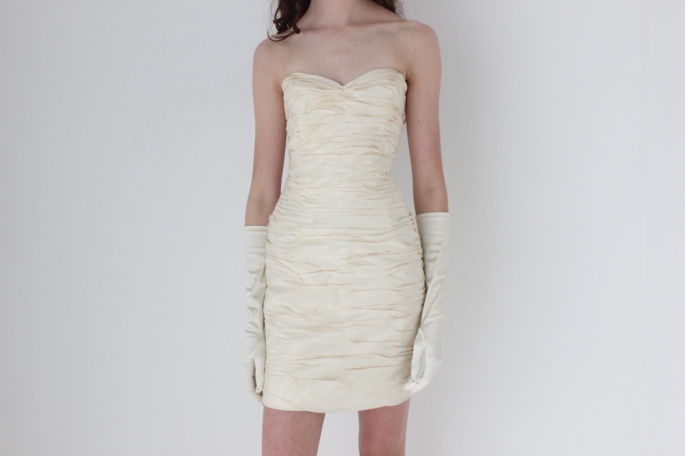 1990s Roland Nivelais Textural Silk Taffeta Mini