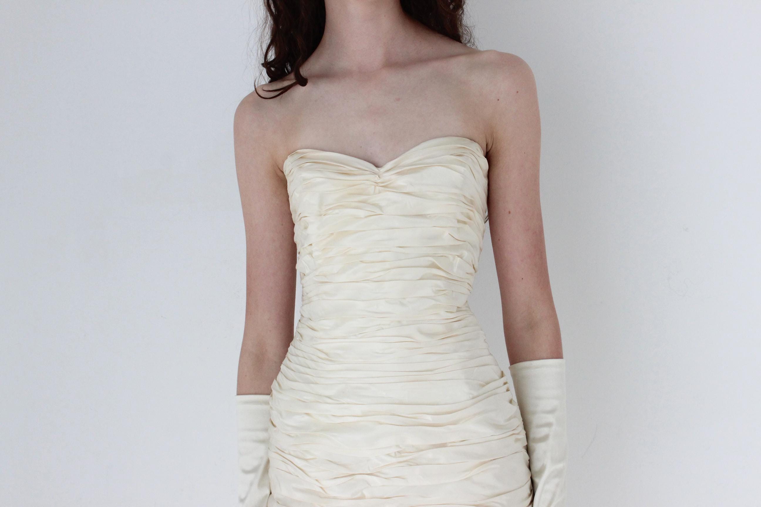 1990s Roland Nivelais Textural Silk Taffeta Mini