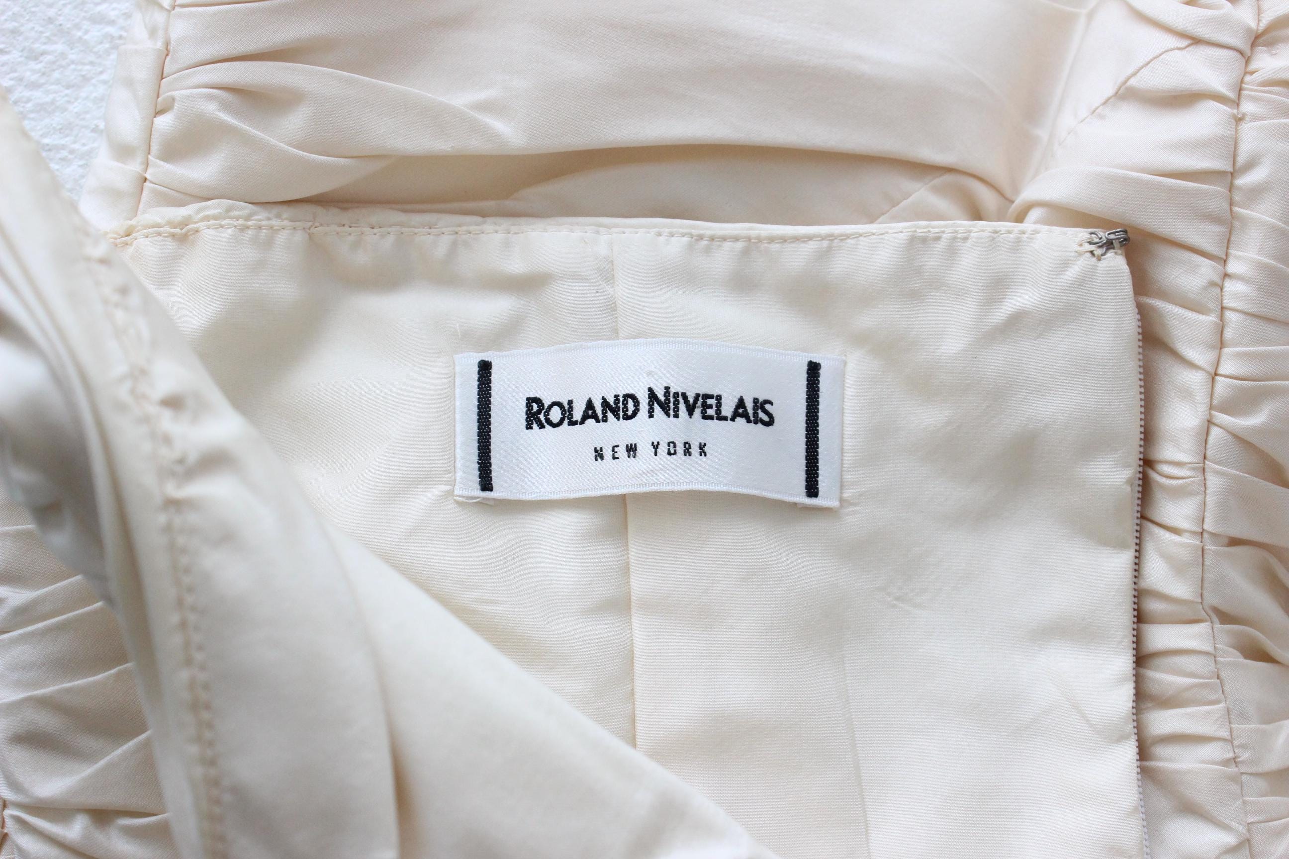 1990s Roland Nivelais Textural Silk Taffeta Mini