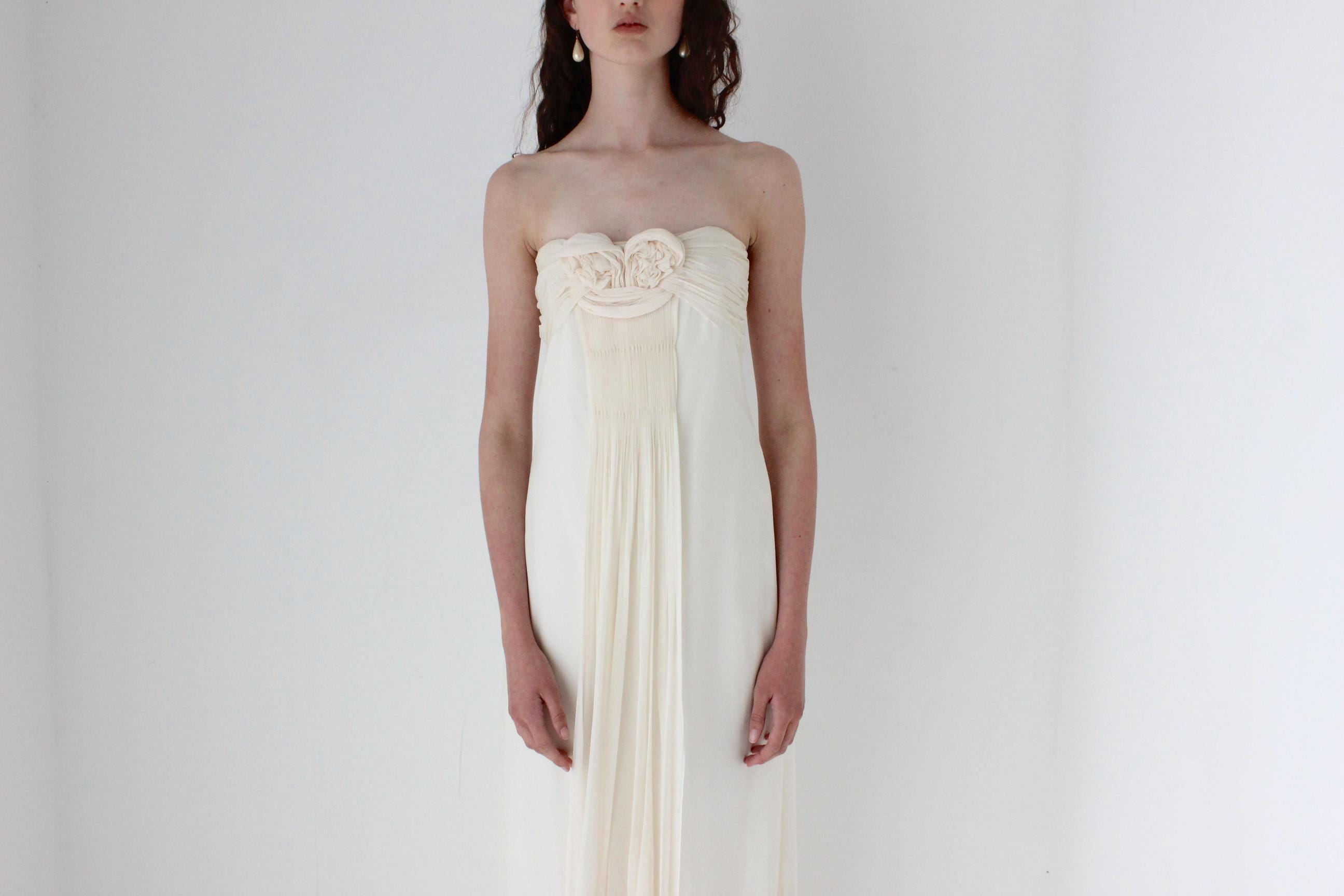 2000s Lisa Ho Whimsical Silk Georgette Gown