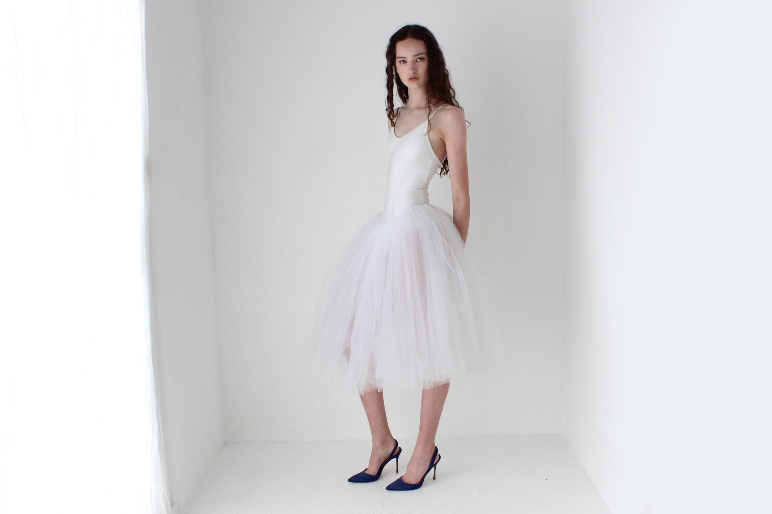 90s White Swan Ballet Tutu Party Dress