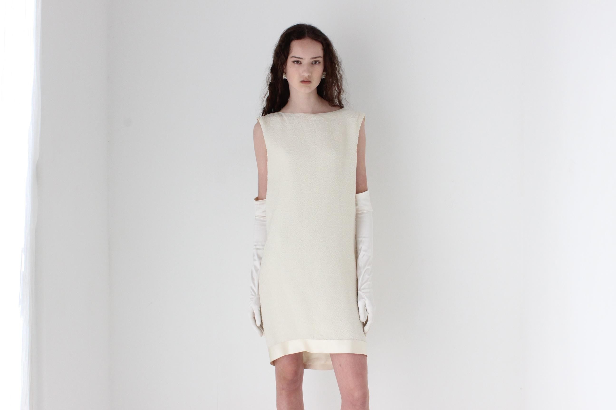 2004 LANVIN Silk Cloque Mini w/ Stunning Rosette