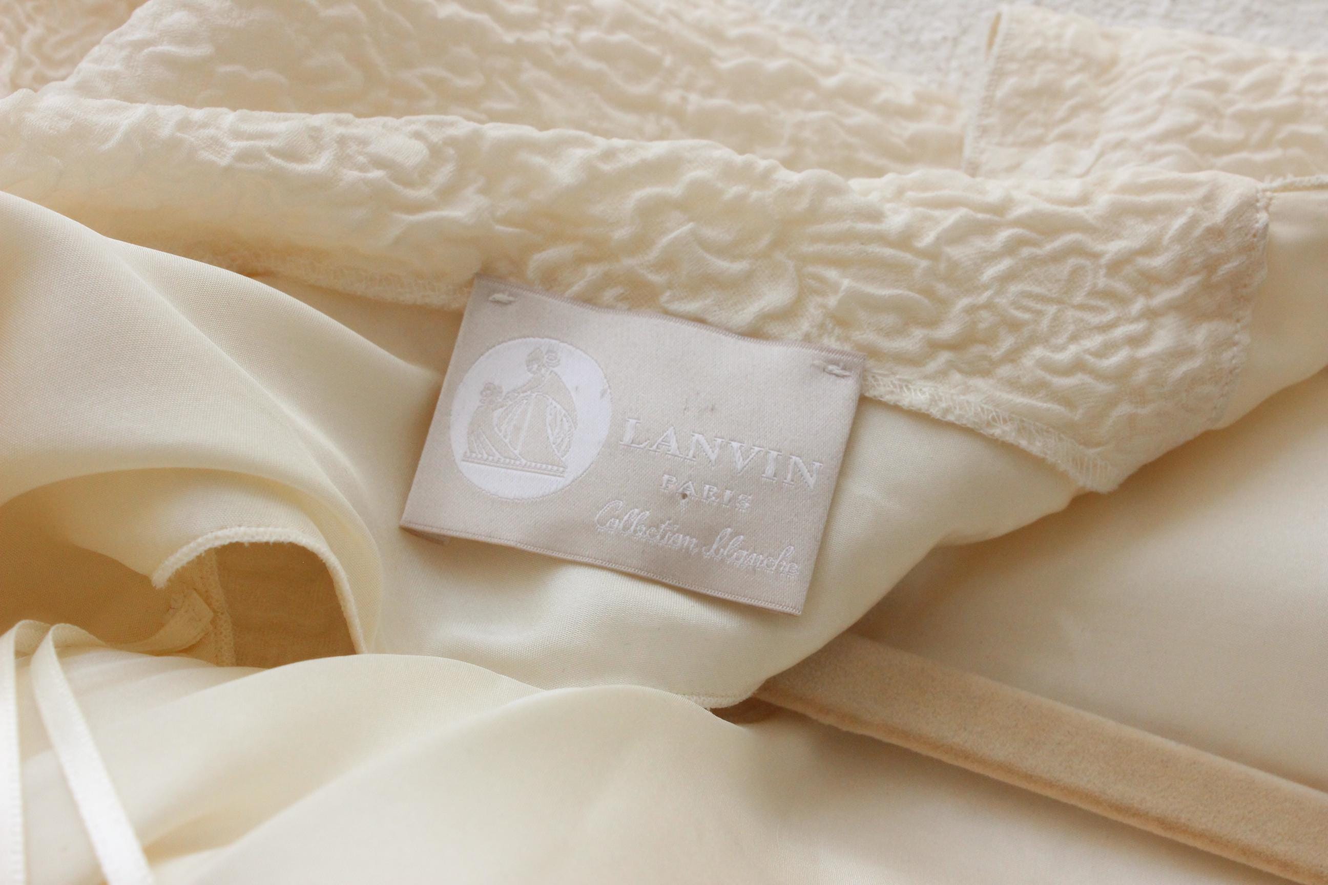 2004 LANVIN Silk Cloque Mini w/ Stunning Rosette