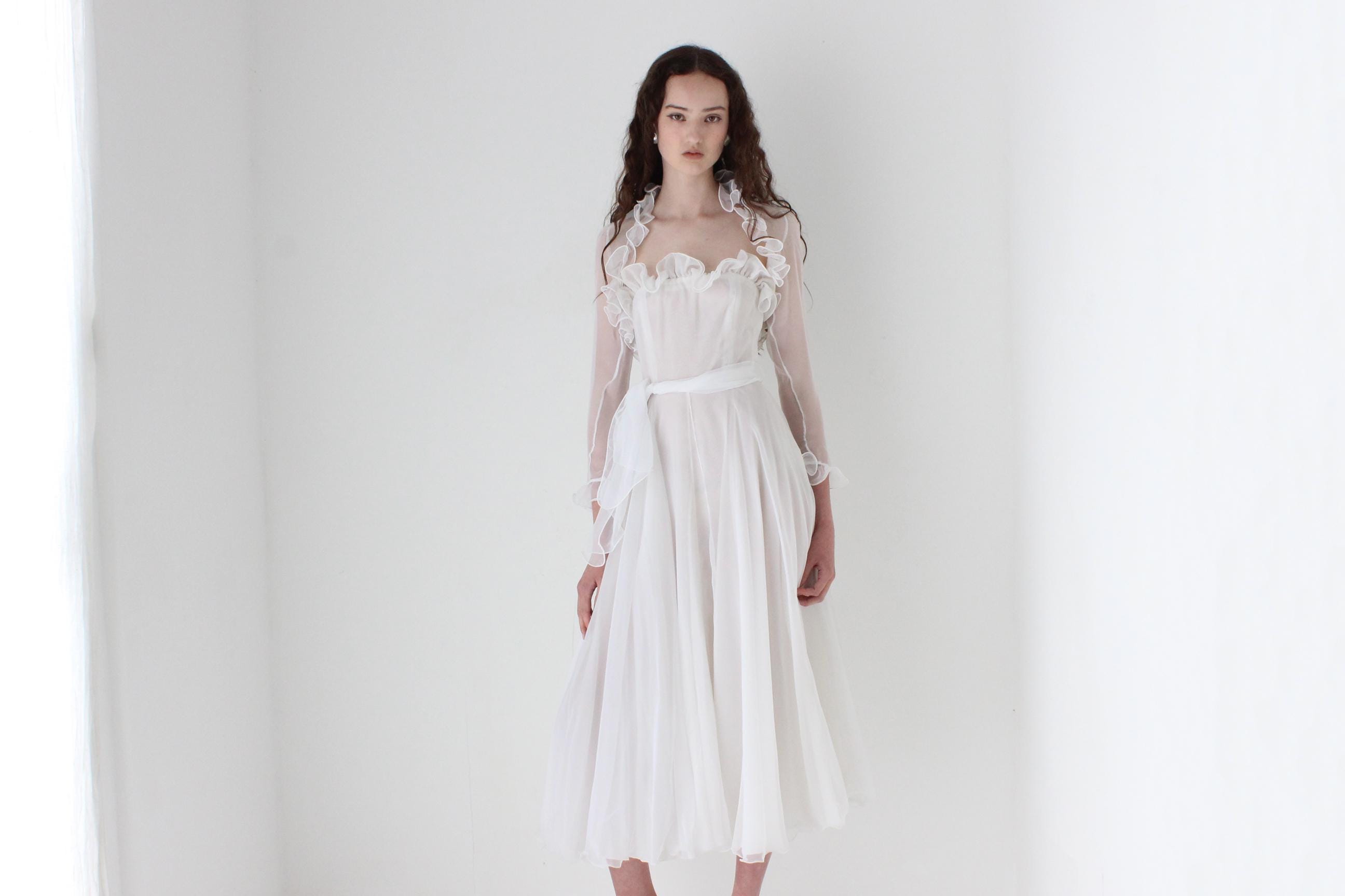 Historic 80s Merivale Hemmes Ruffle Dress & Bolero Set