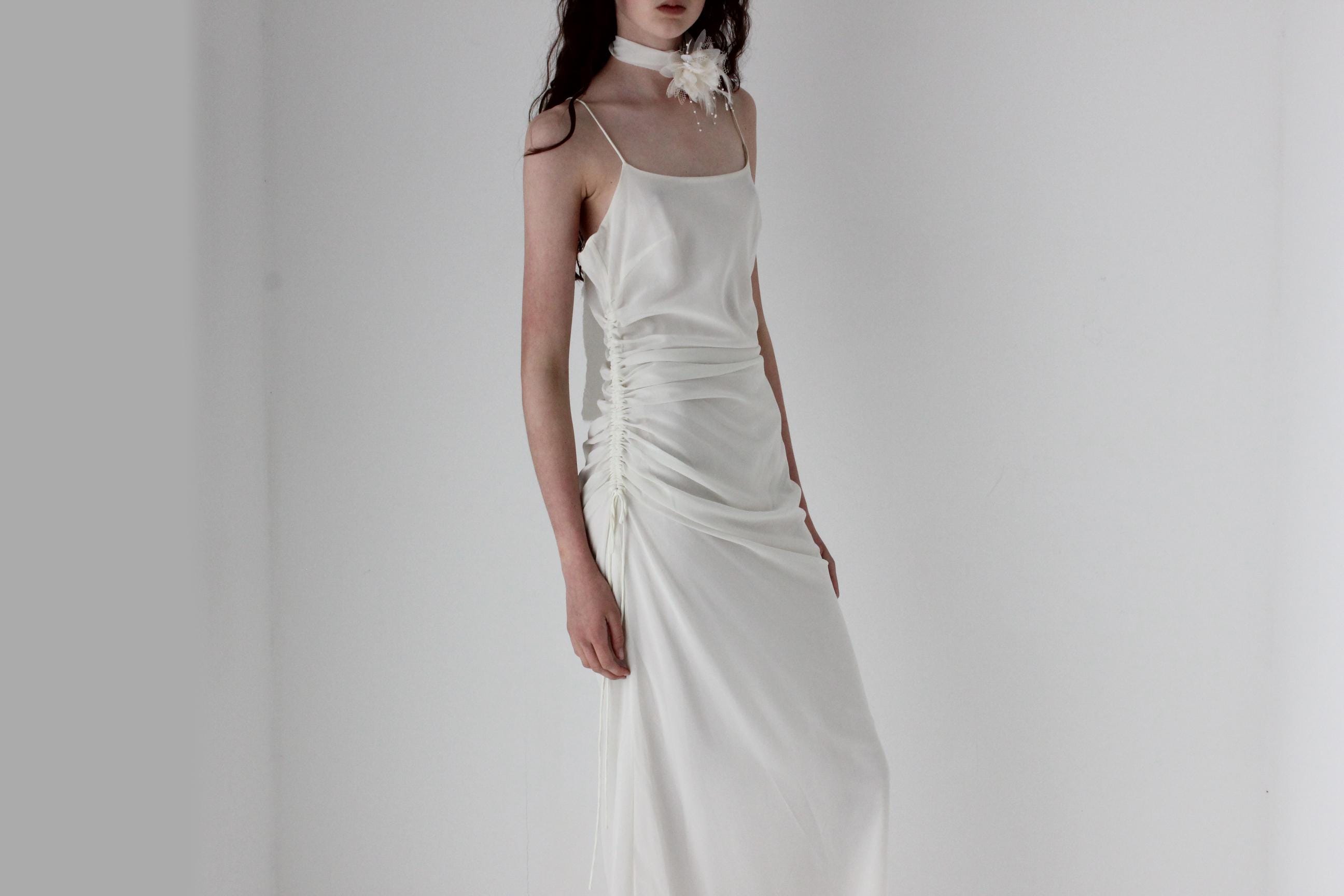 2003 Diane Freis Asymmetric Spaghetti Strap Dress