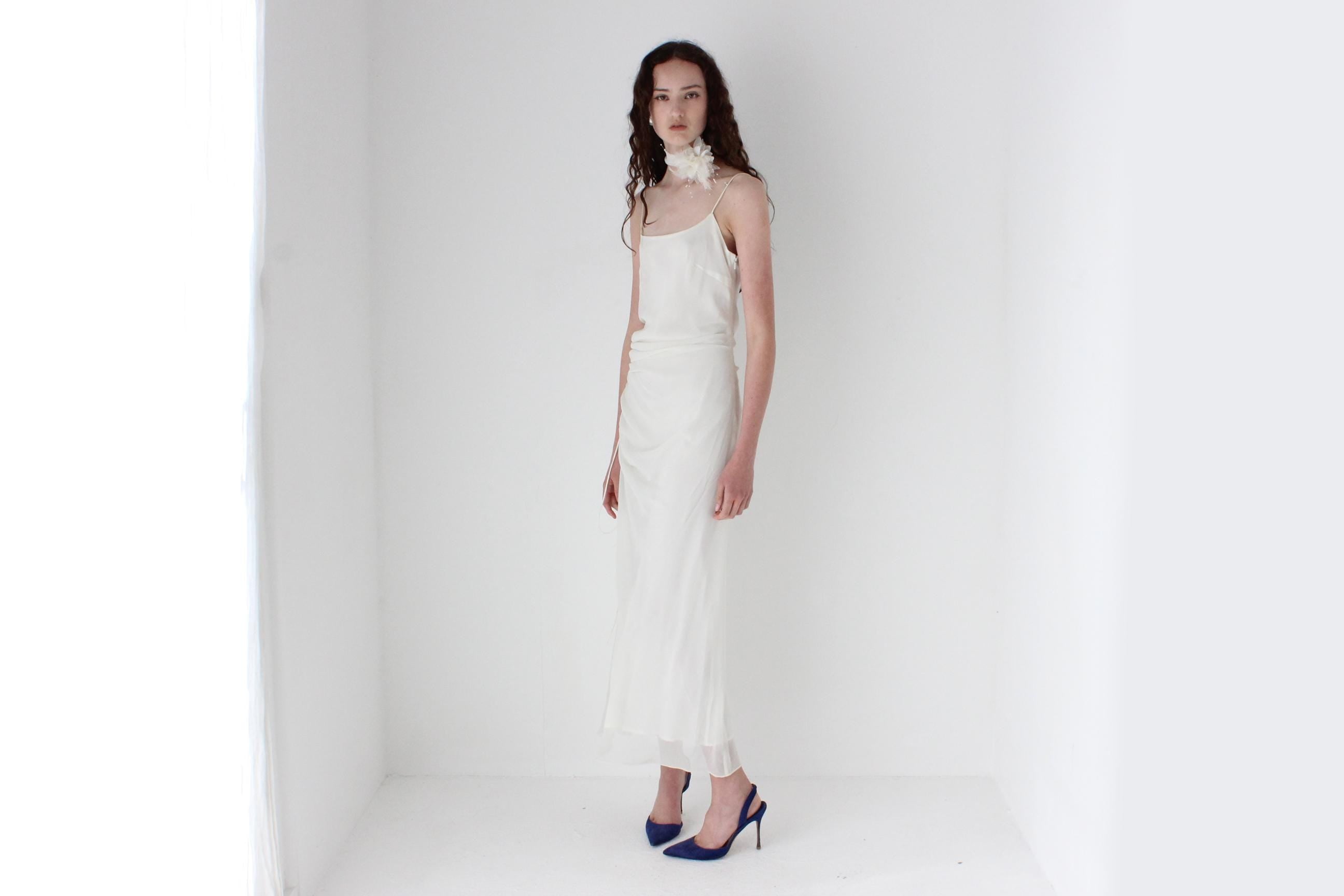 2003 Diane Freis Asymmetric Spaghetti Strap Dress