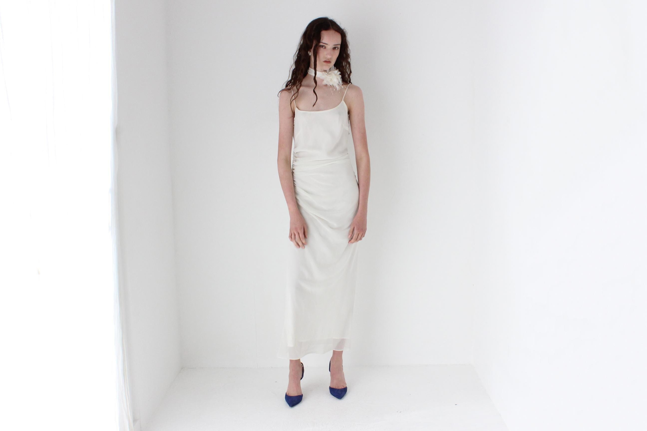 2003 Diane Freis Asymmetric Spaghetti Strap Dress