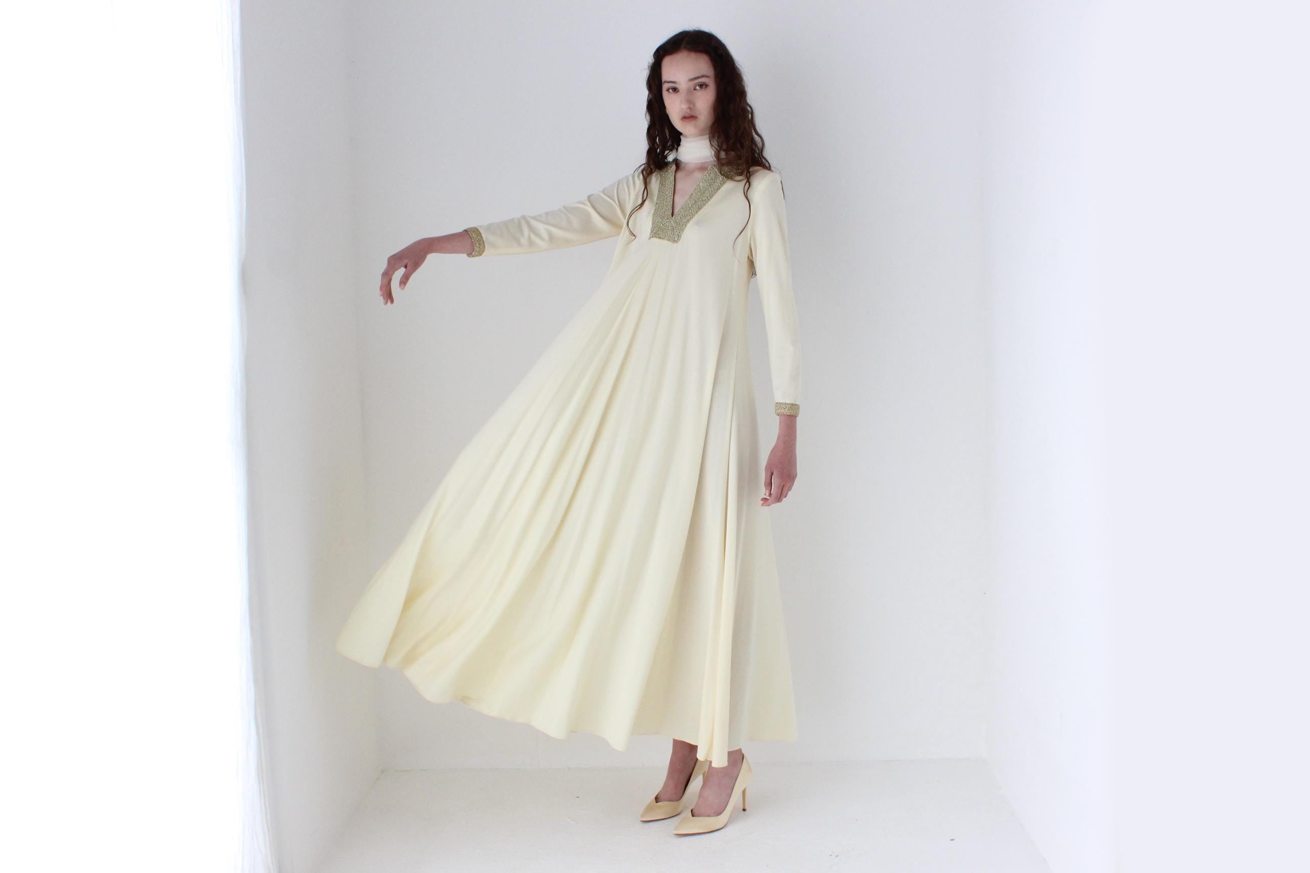 70s Disco Goddess Sweeping Jersey Dress