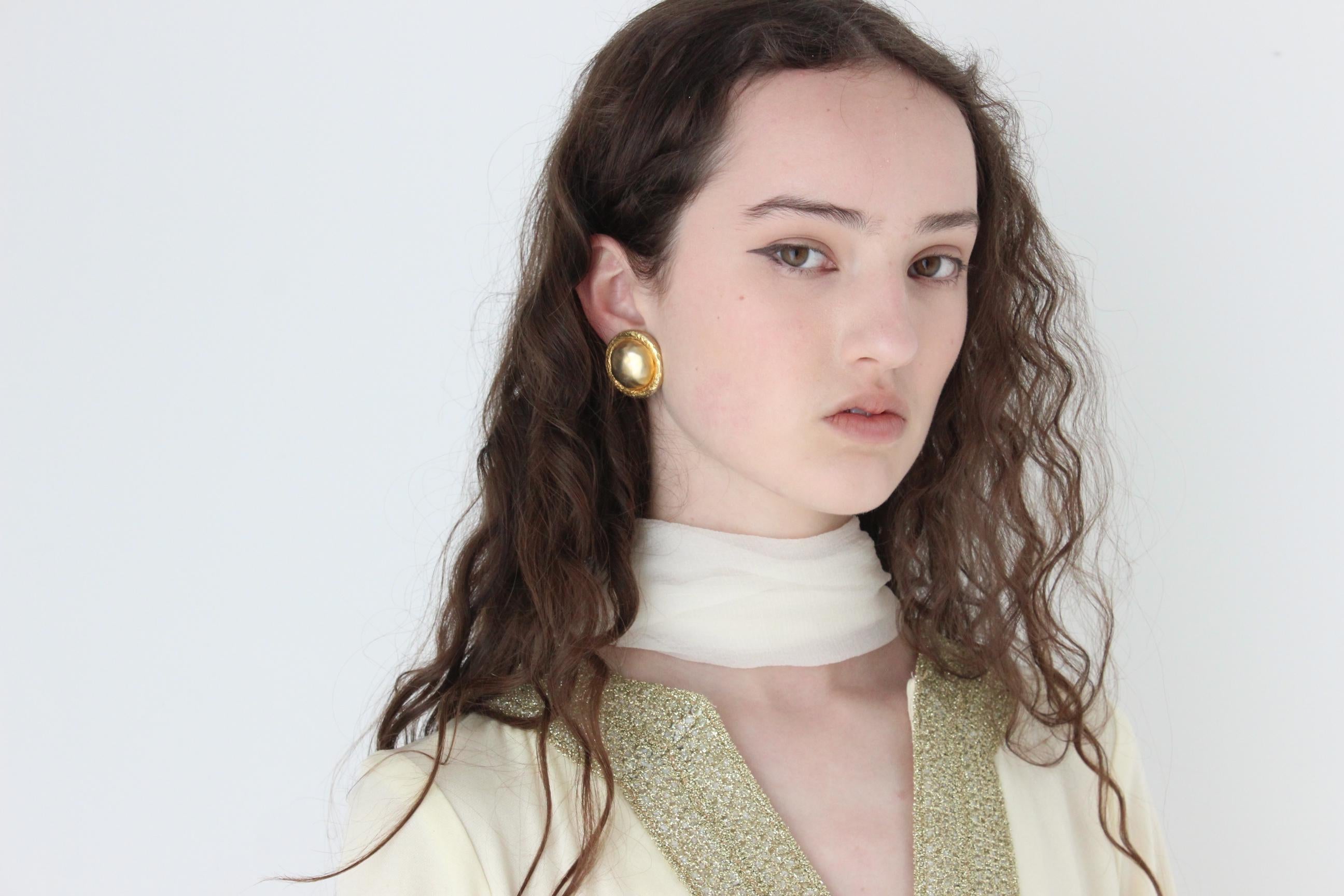 80s Modernist Chunky Gold Clip Ons