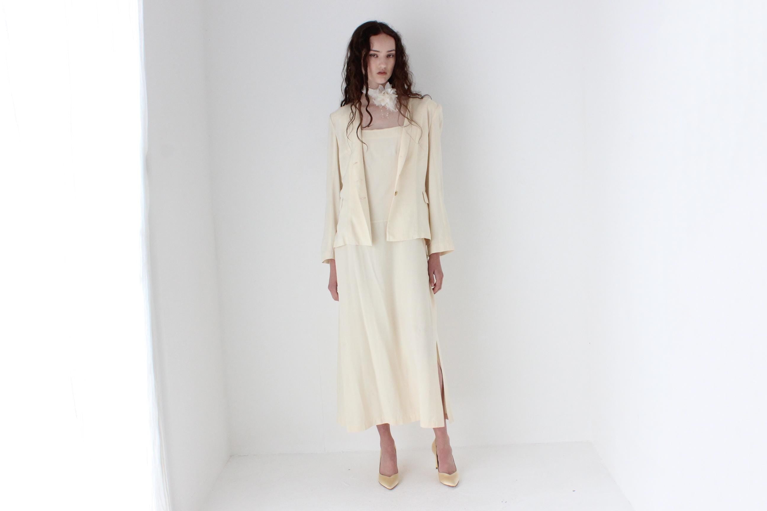 90s Morgane Le Fey Silk / Wool 'Two Piece' Jacket & Dress