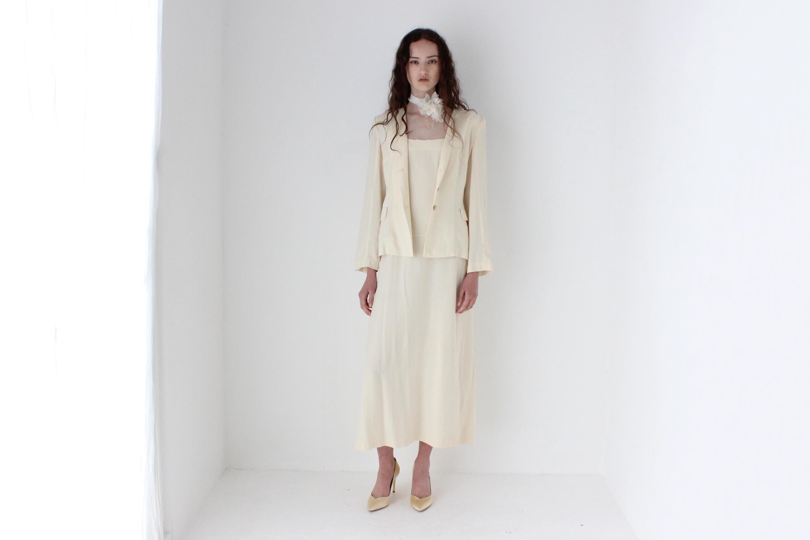 90s Morgane Le Fey Silk / Wool 'Two Piece' Jacket & Dress