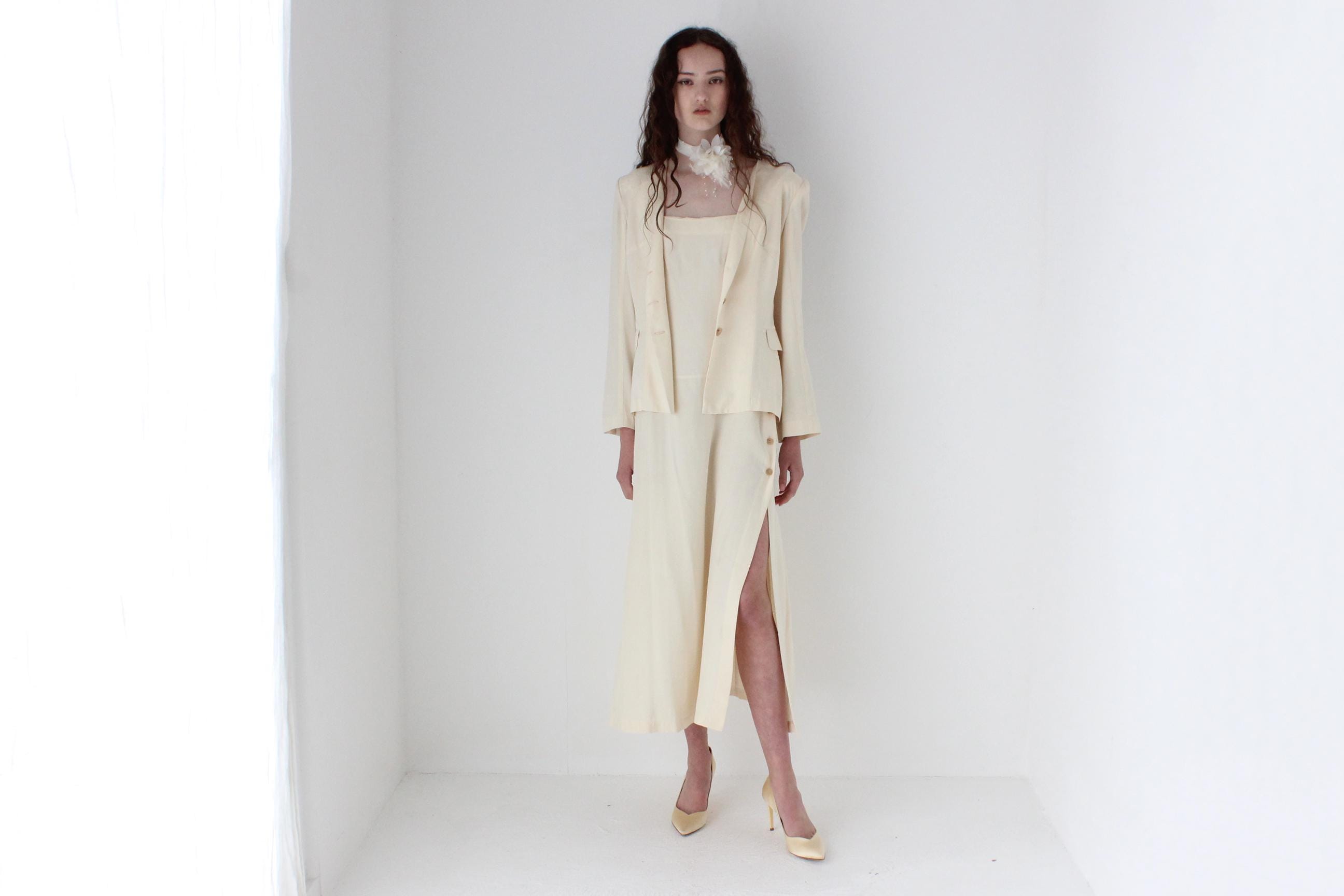 90s Morgane Le Fey Silk / Wool 'Two Piece' Jacket & Dress