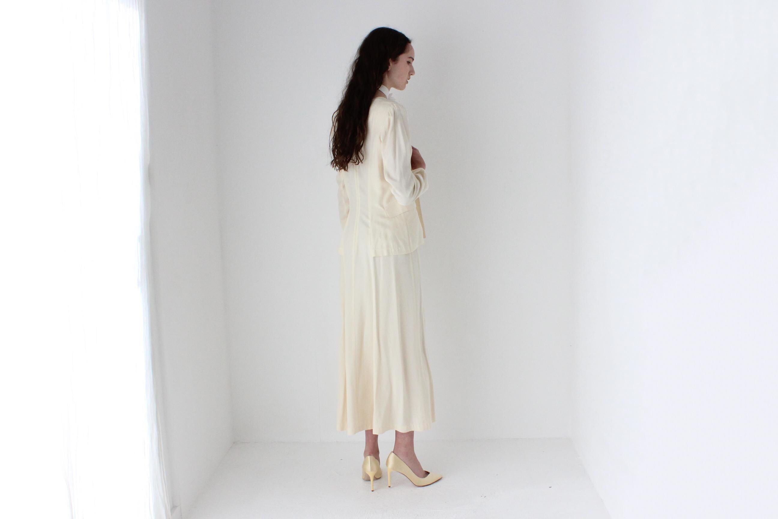 90s Morgane Le Fey Silk / Wool 'Two Piece' Jacket & Dress