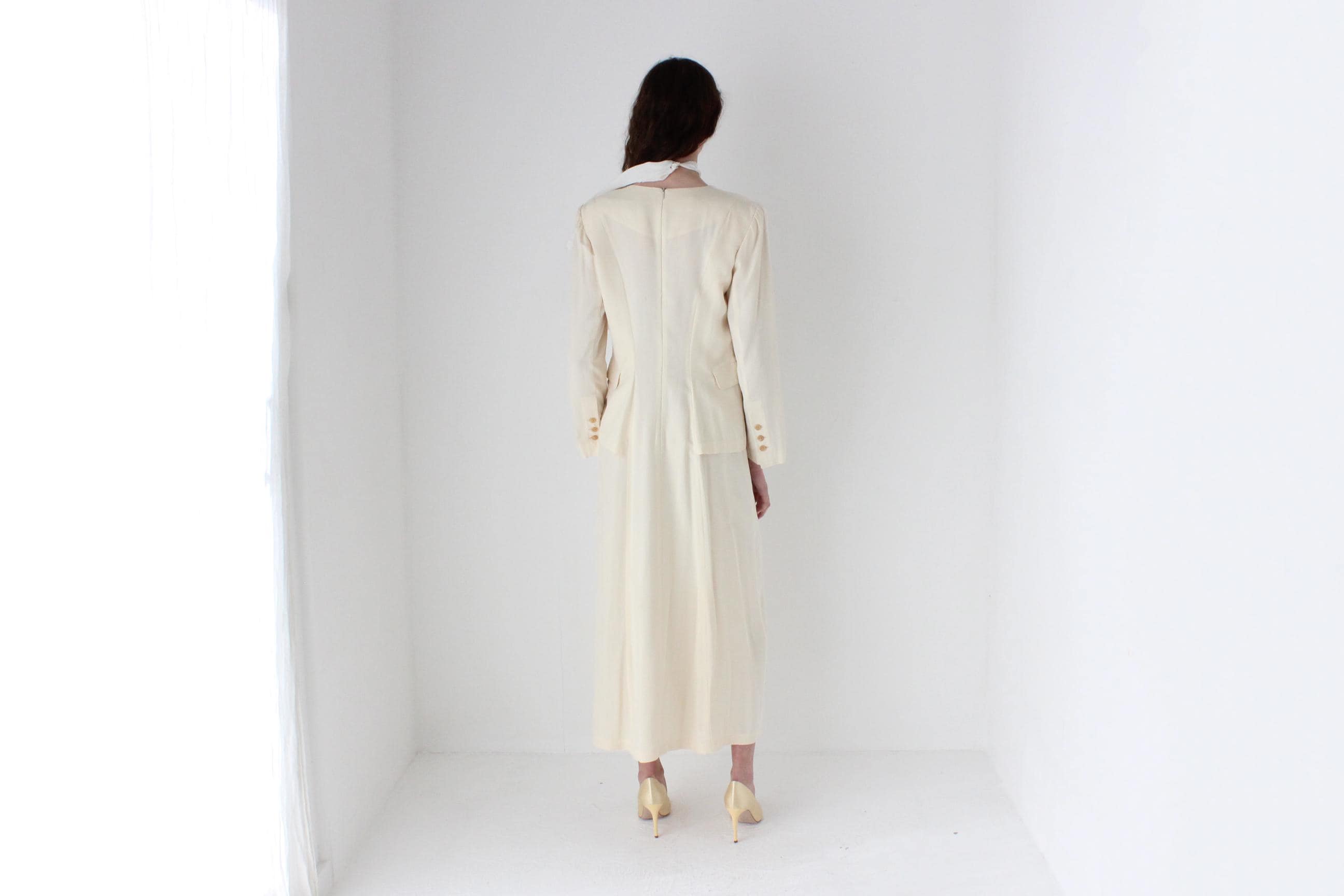 90s Morgane Le Fey Silk / Wool 'Two Piece' Jacket & Dress