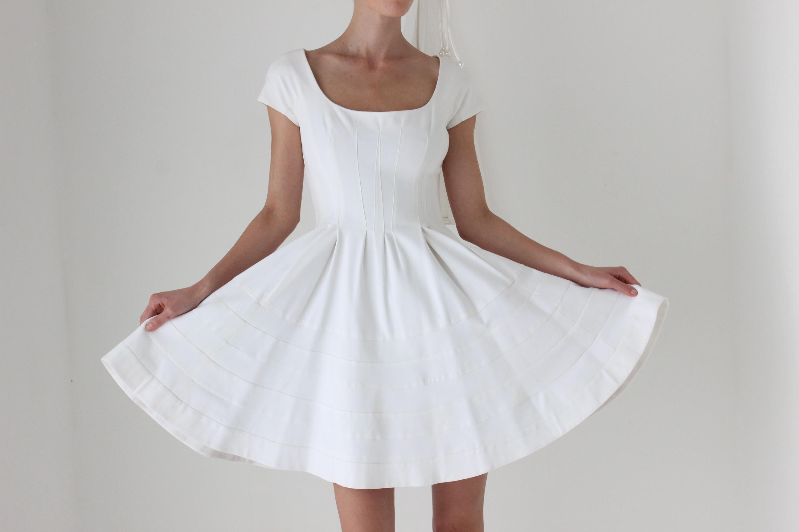 2000s Zac Posen Romantic Scoop Neck Mini