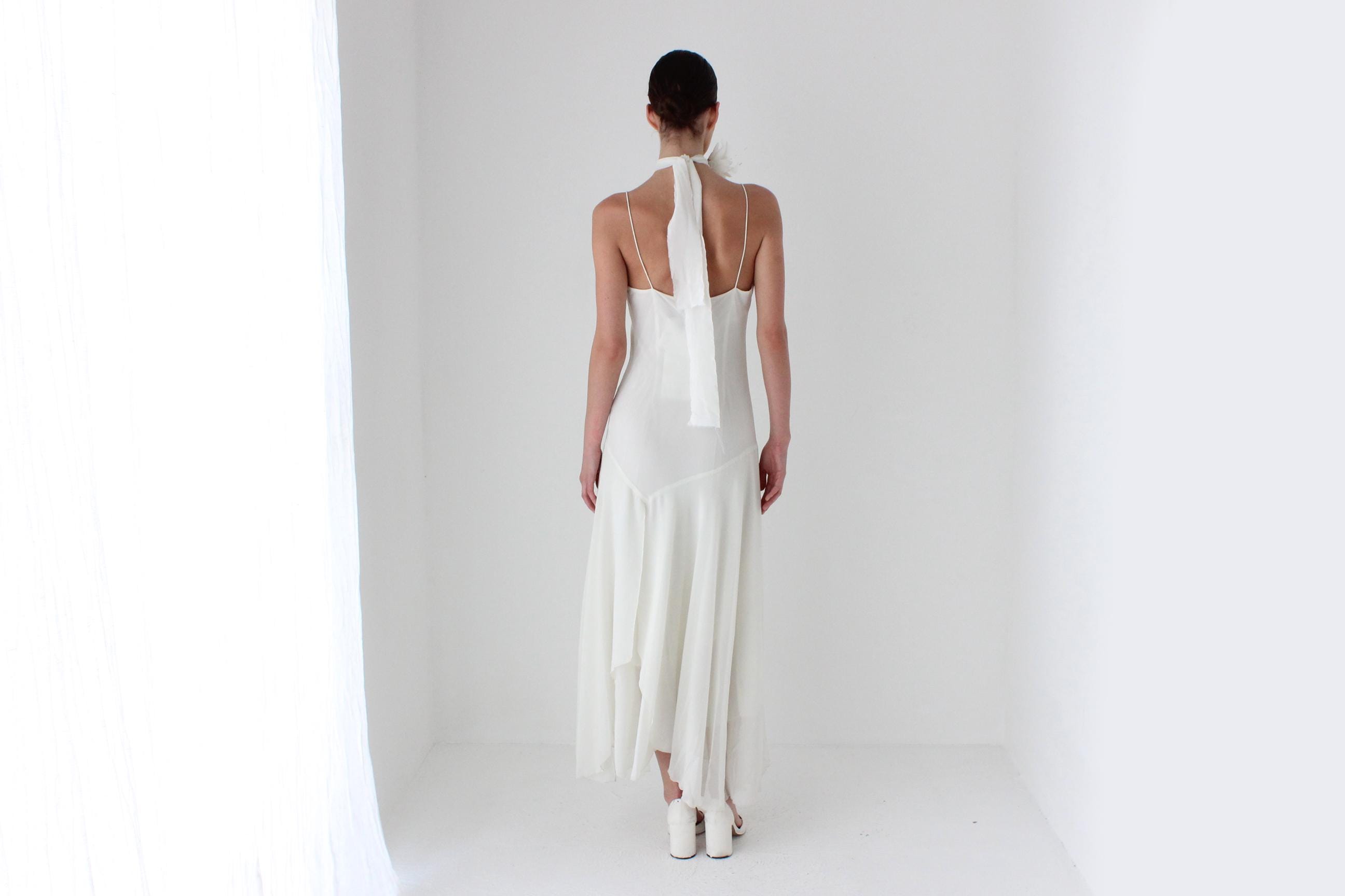 2003 Diane Freis Sexy Bias Cut Asymmetric Slip