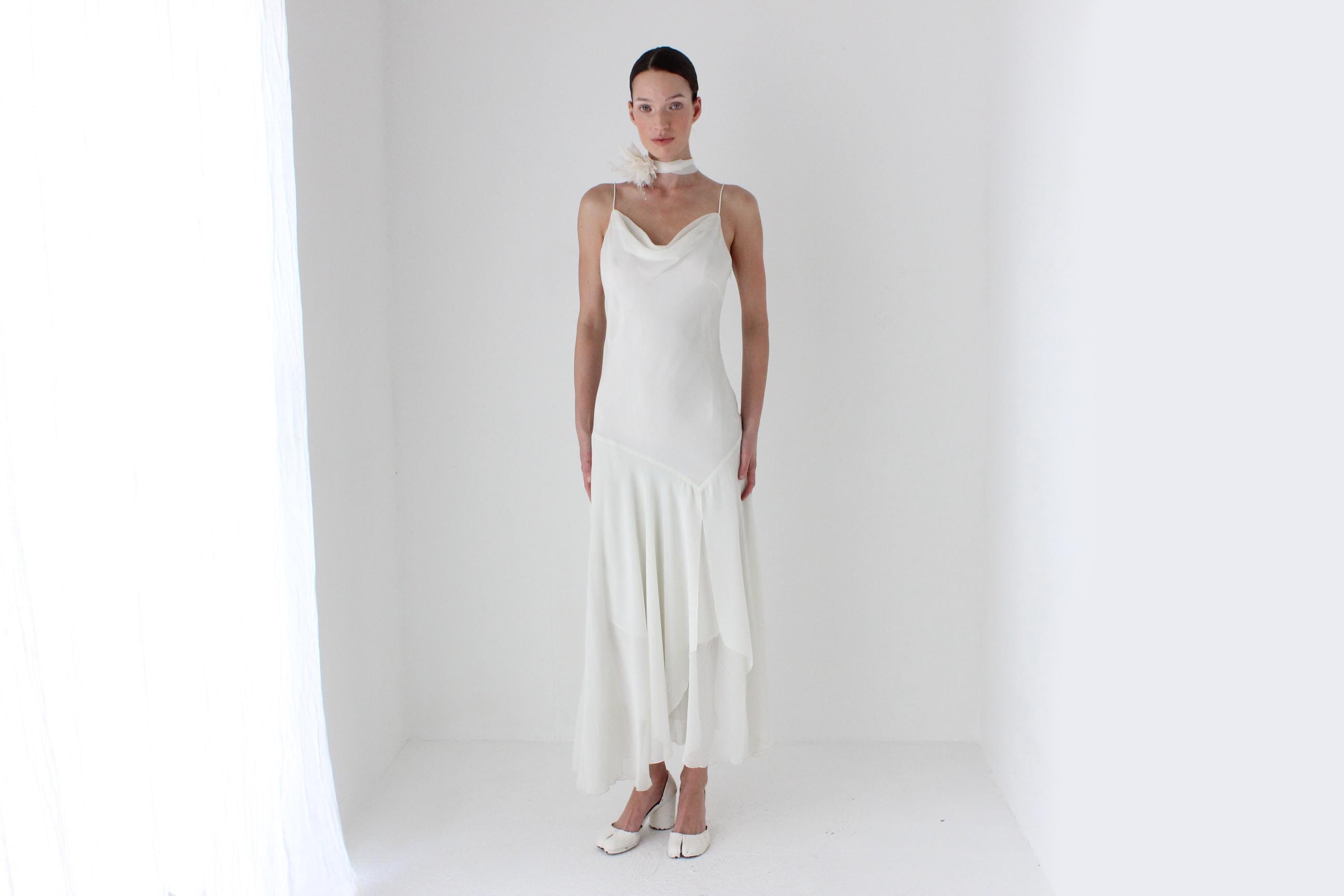2003 Diane Freis Sexy Bias Cut Asymmetric Slip