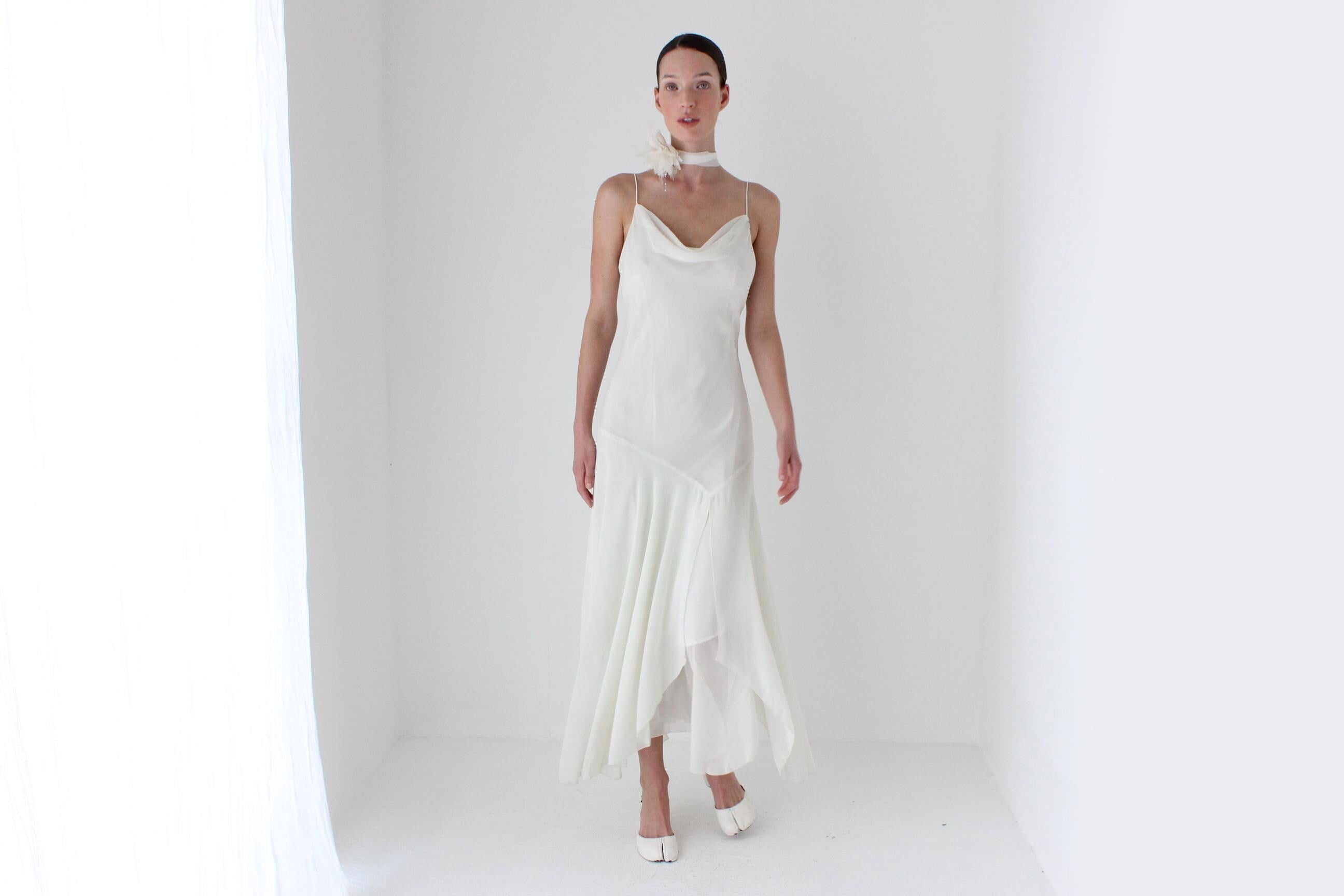 2003 Diane Freis Sexy Bias Cut Asymmetric Slip