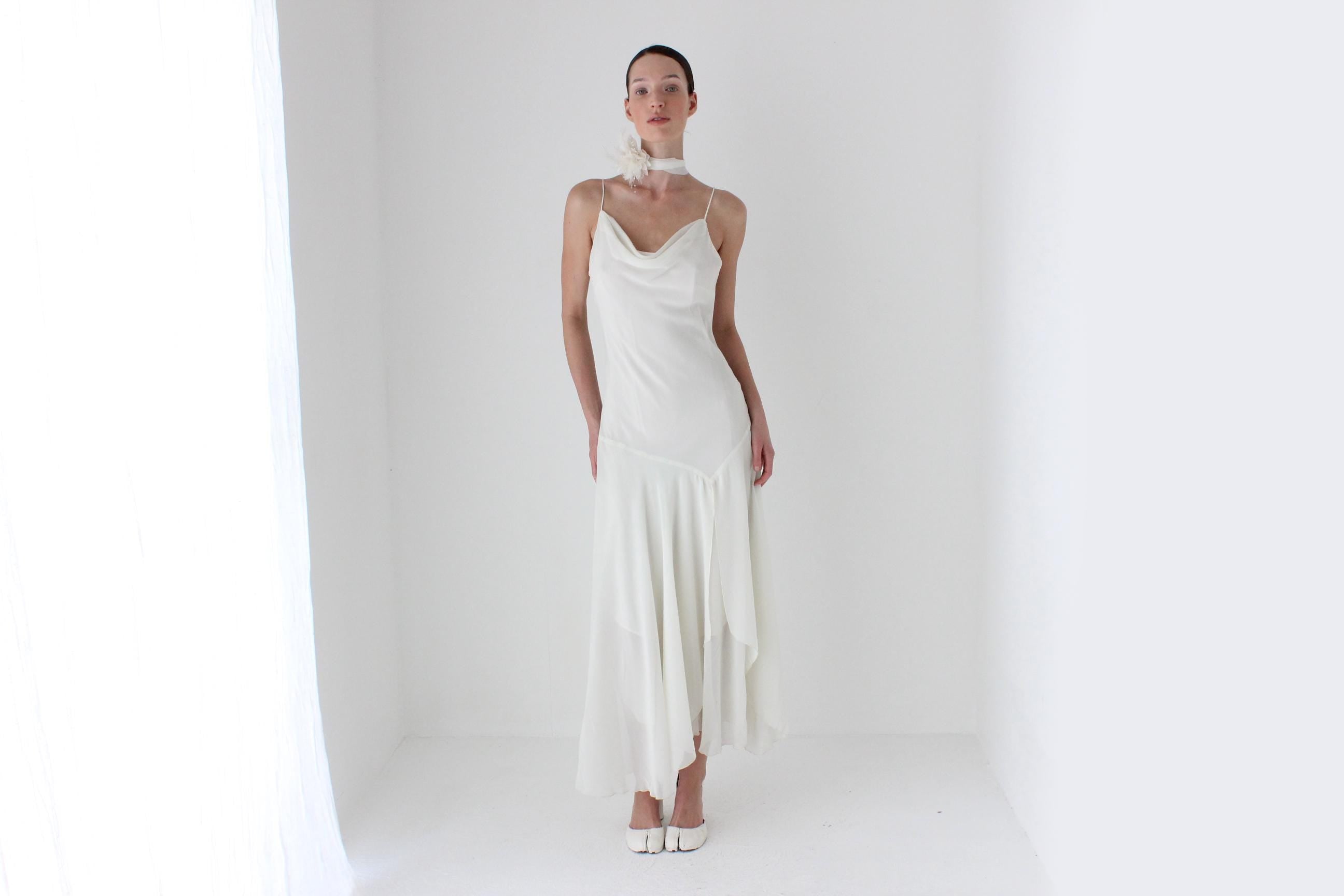 2003 Diane Freis Sexy Bias Cut Asymmetric Slip