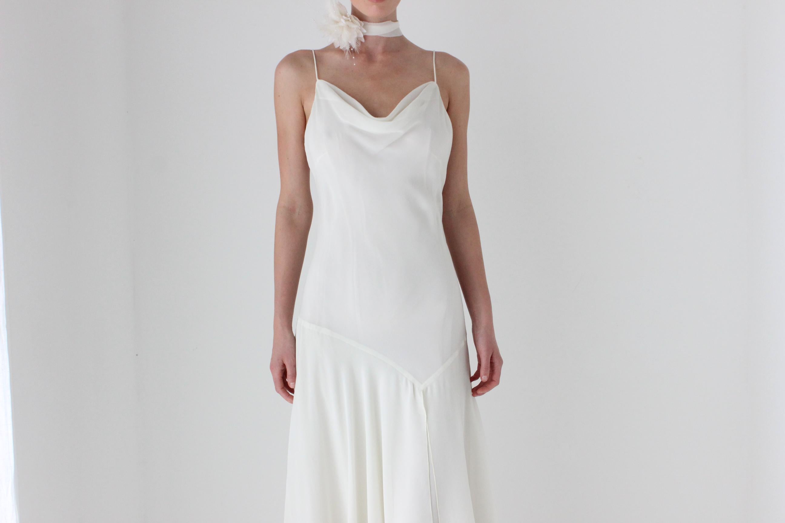 2003 Diane Freis Sexy Bias Cut Asymmetric Slip